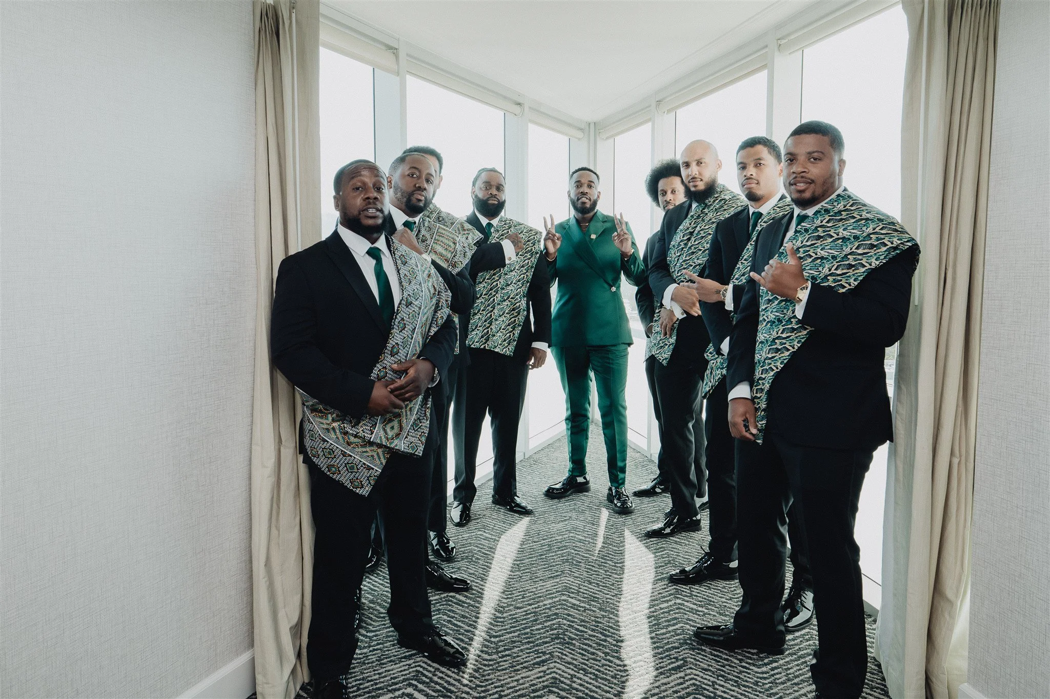 groom and his groomsmen on his wedding day at vertigo LA