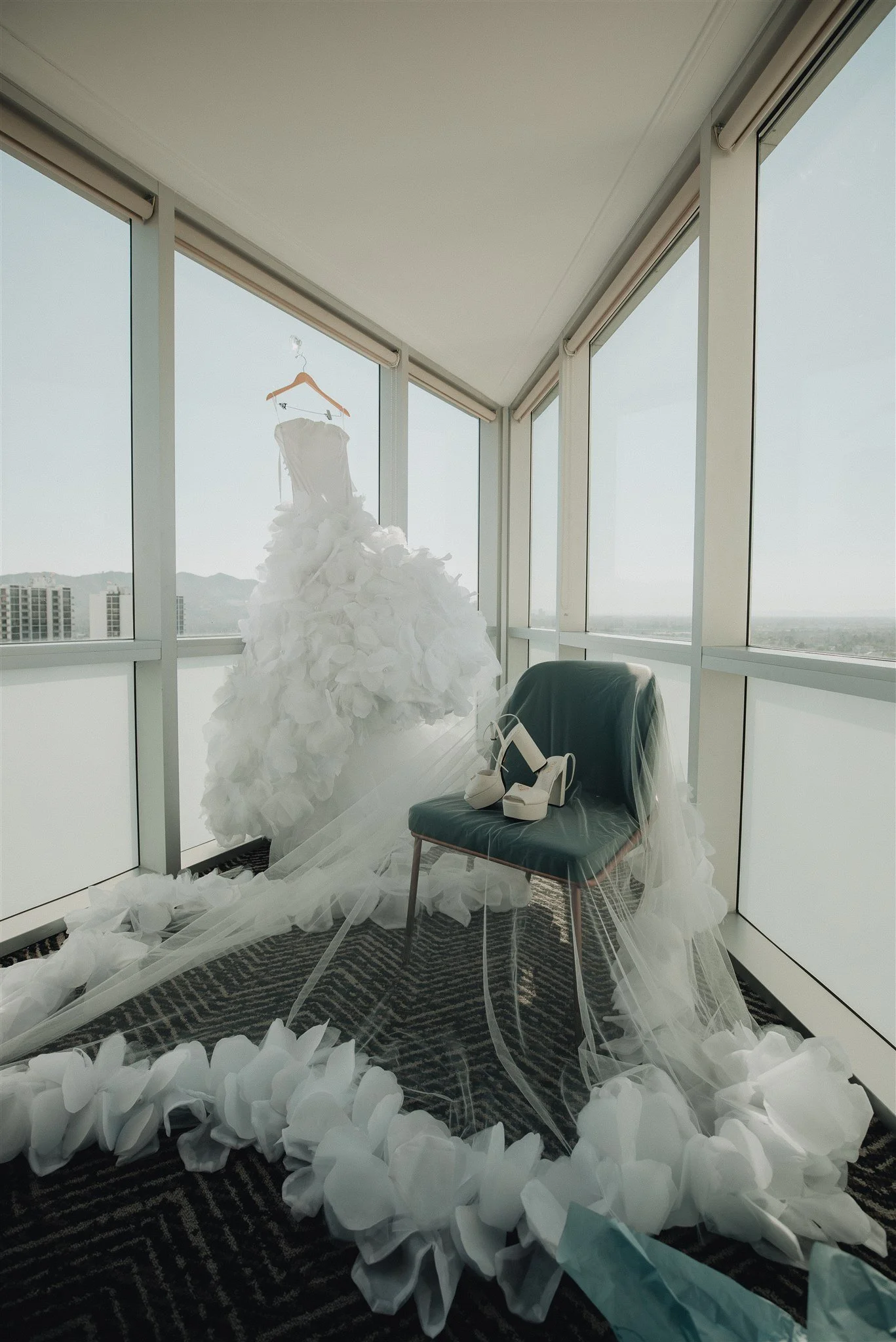 bride getting ready details on her wedding day at vertigo LA