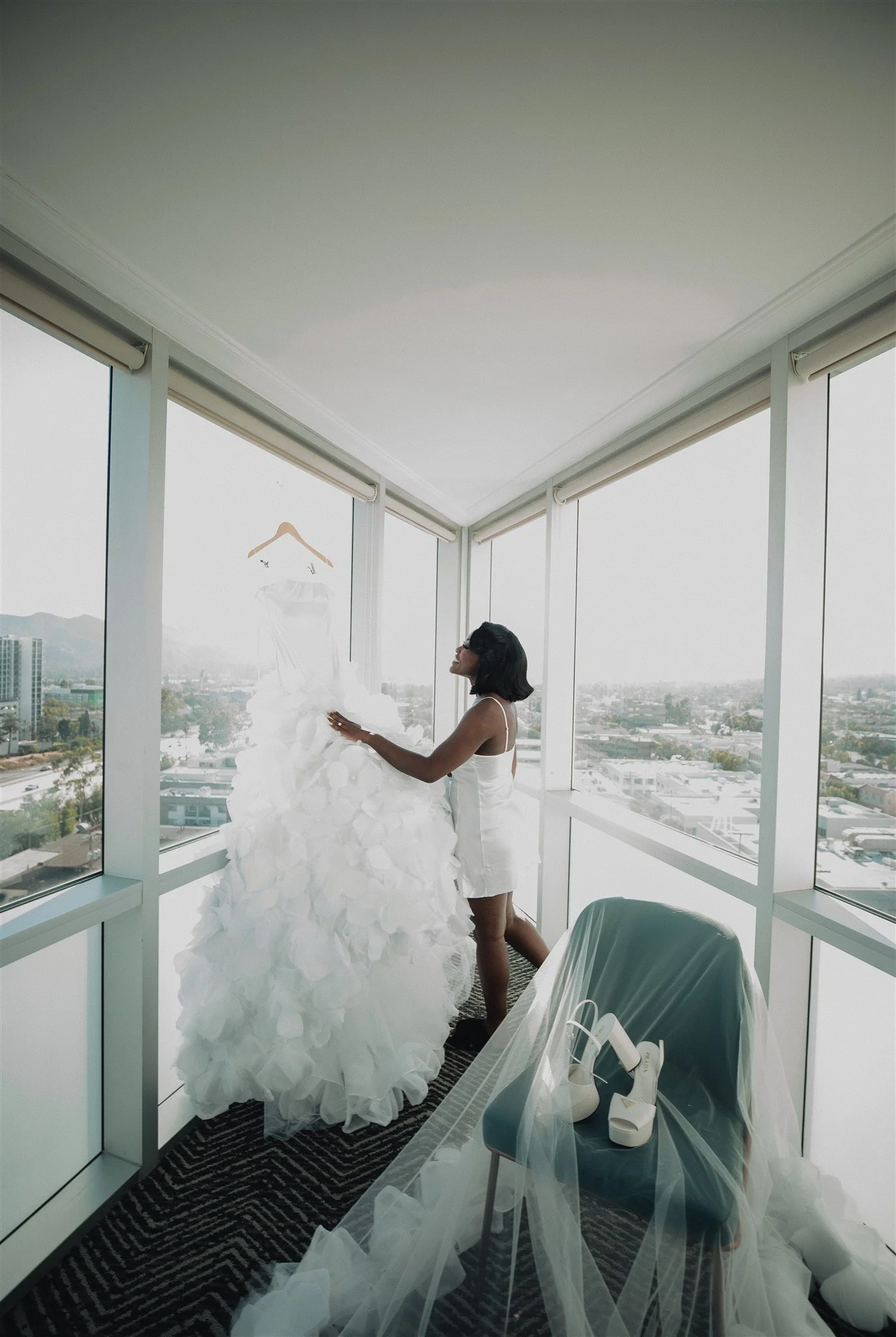 bride getting ready details on her wedding day at vertigo LA