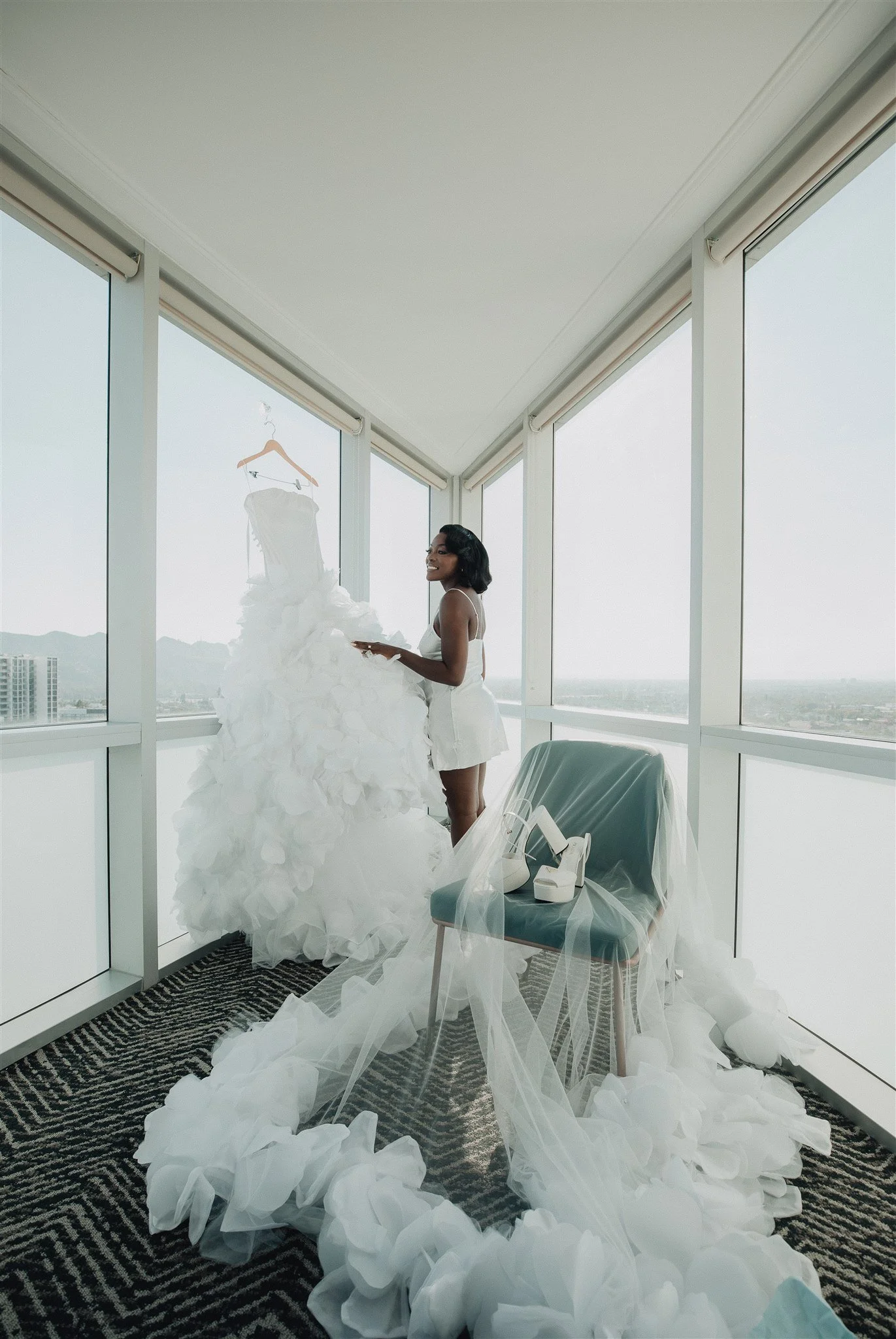 bride getting ready details on her wedding day at vertigo LA