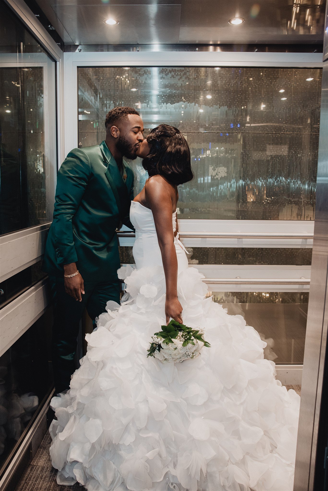 bride and groom portrait on their wedding day at vertigo LA