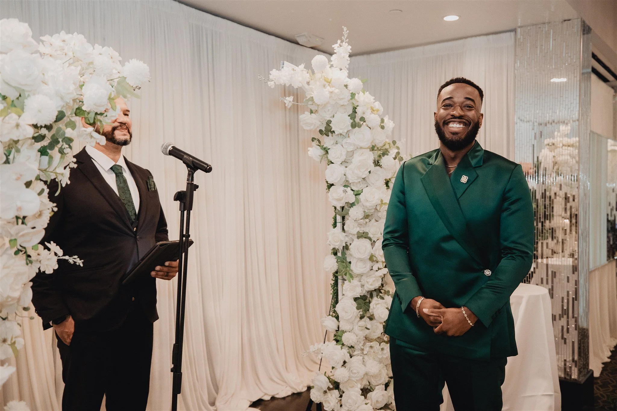 groom walking down the aisle at his wedding ceremony at vertigo LA