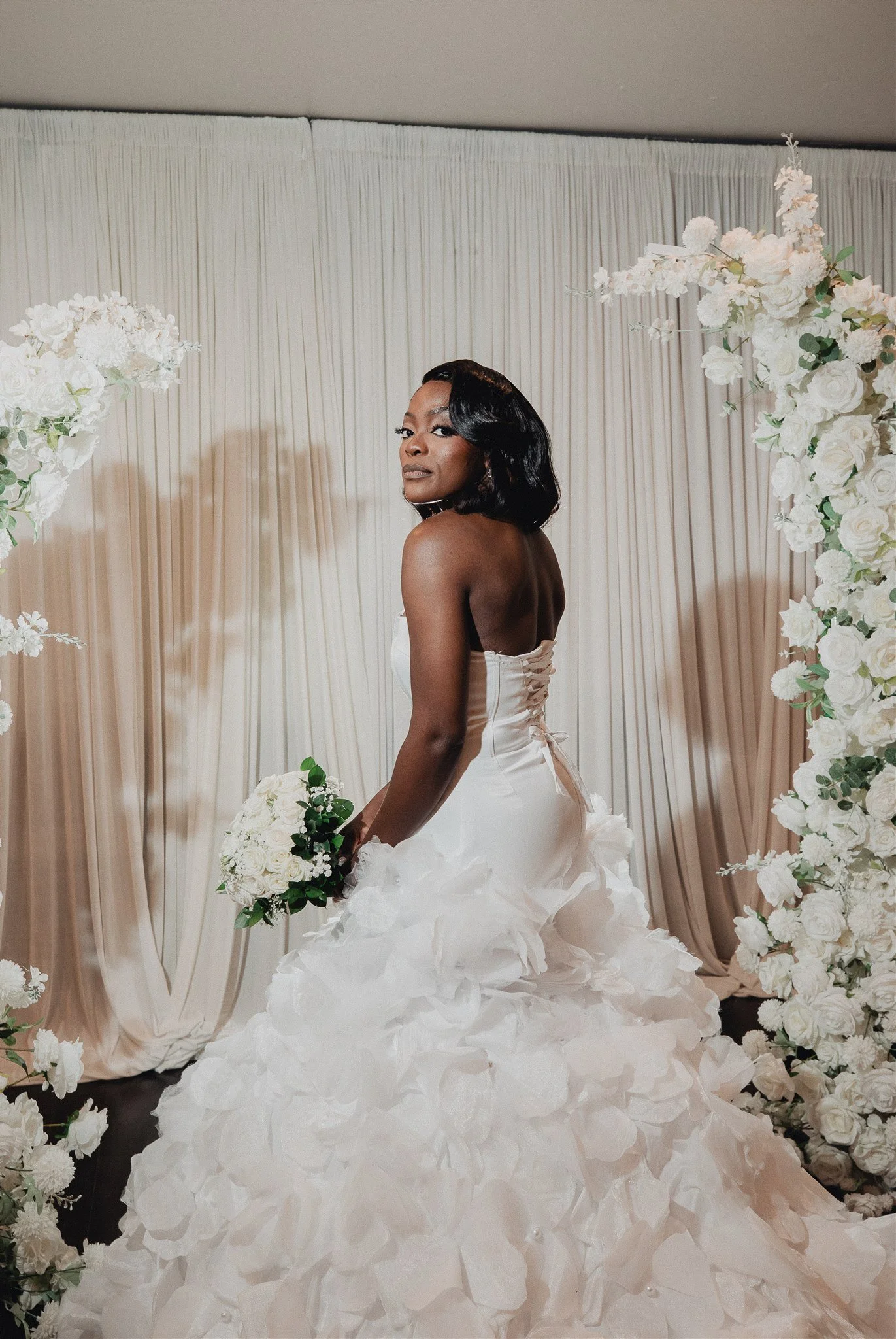 bride and groom portrait on their wedding day at vertigo LA