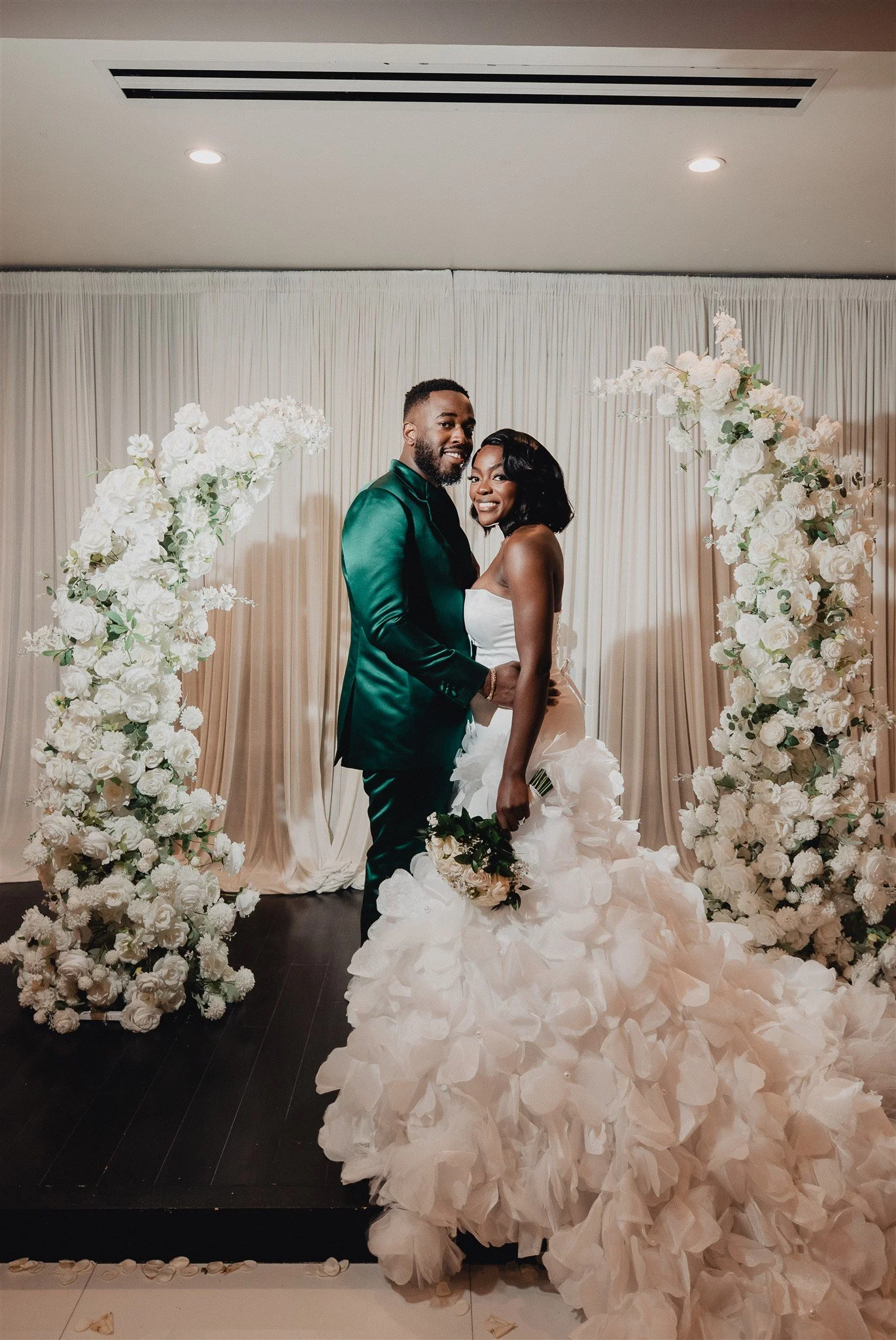 bride and groom portrait on their wedding day at vertigo LA