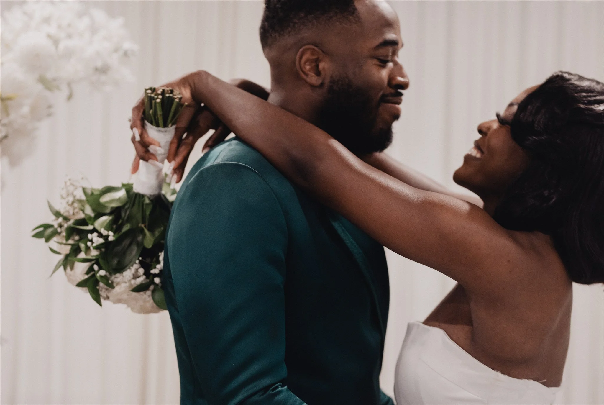 bride and groom portrait on their wedding day at vertigo LA