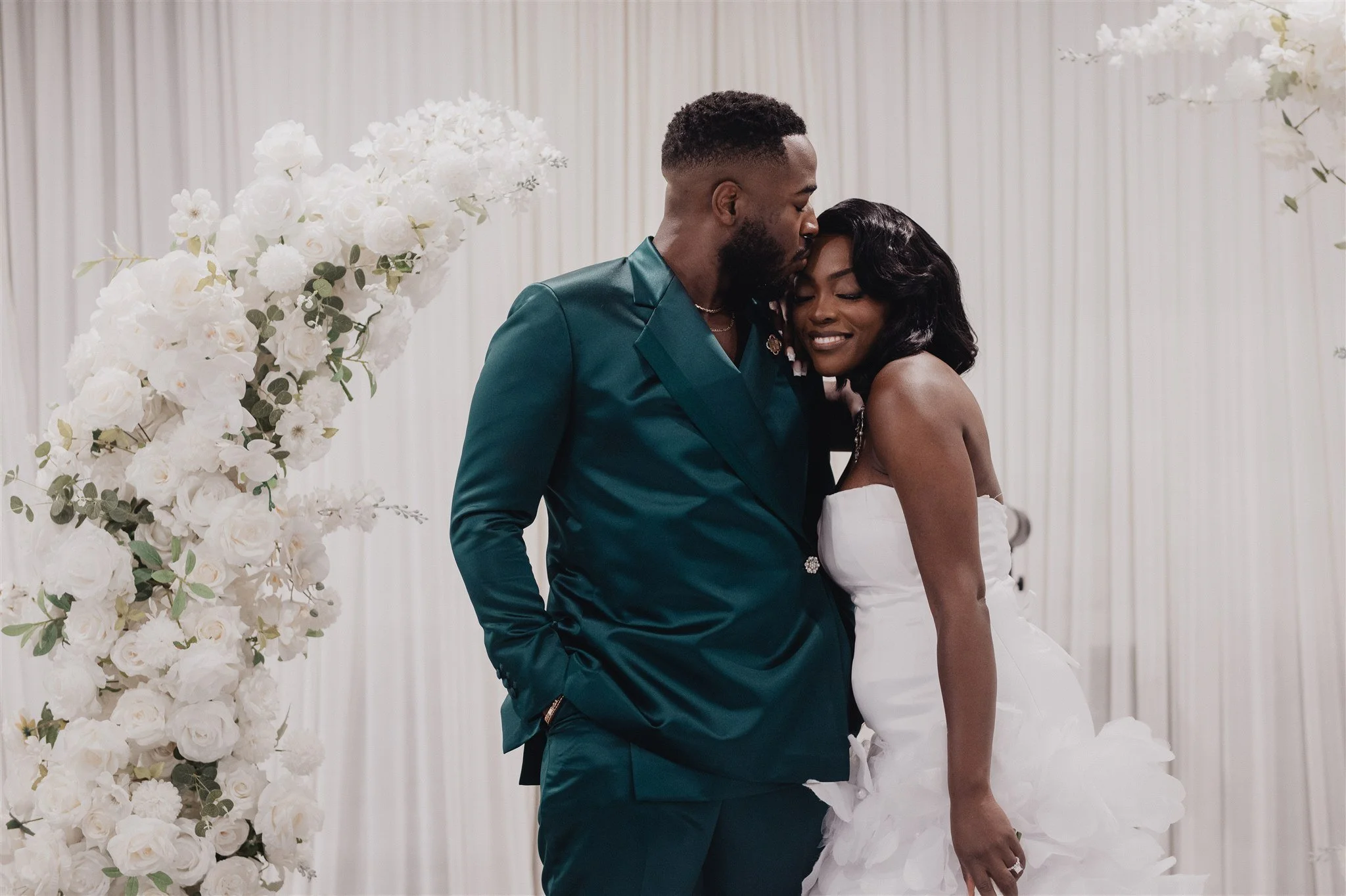 bride and groom portrait on their wedding day at vertigo LA