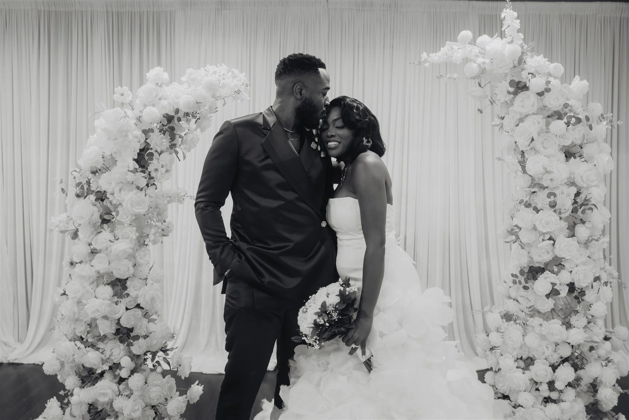 bride and groom portrait on their wedding day at vertigo LA