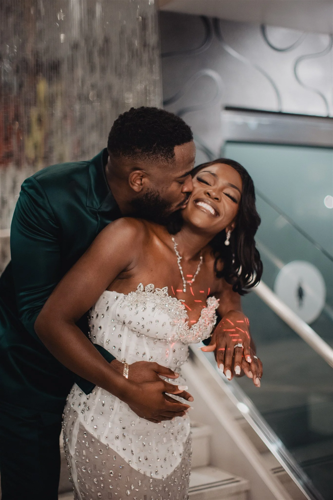 bride and groom portrait on their wedding day at vertigo LA