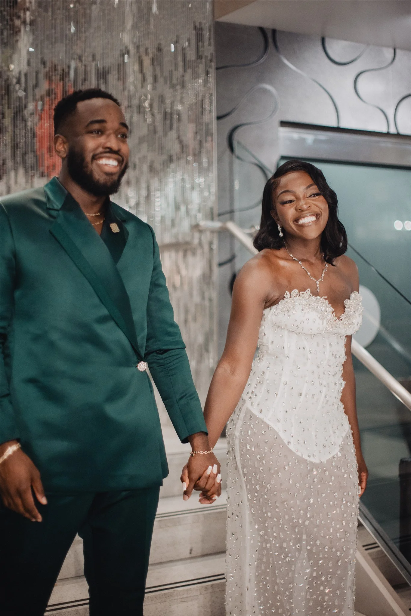 bride and groom portrait on their wedding day at vertigo LA