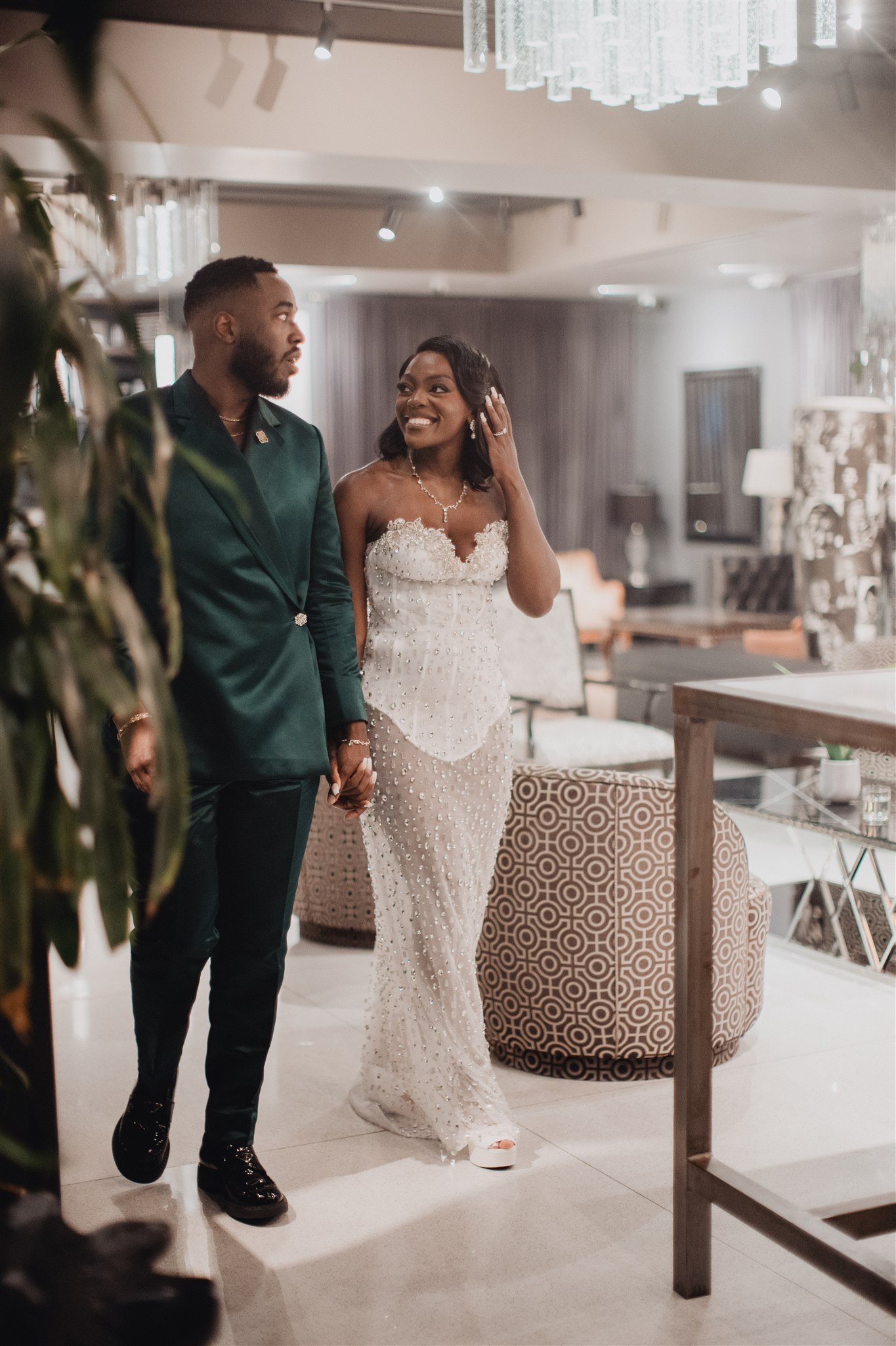 bride and groom portrait on their wedding day at vertigo LA