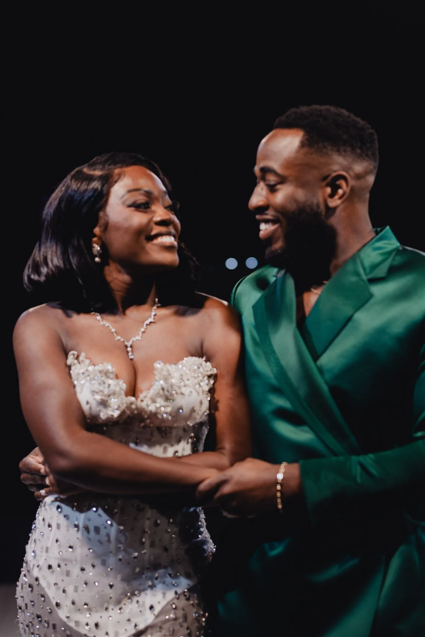 bride and groom first dance at their wedding reception at vertigo LA