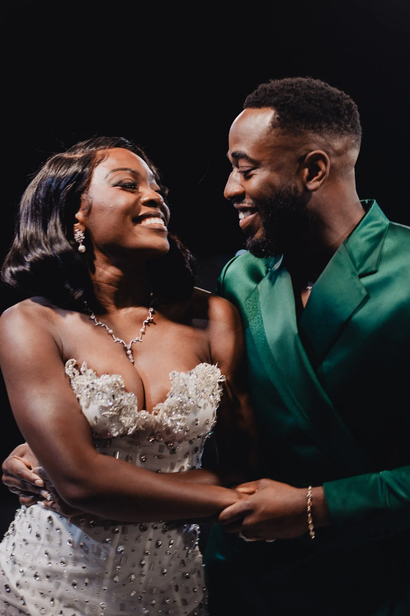 bride and groom first dance at their wedding reception at vertigo LA