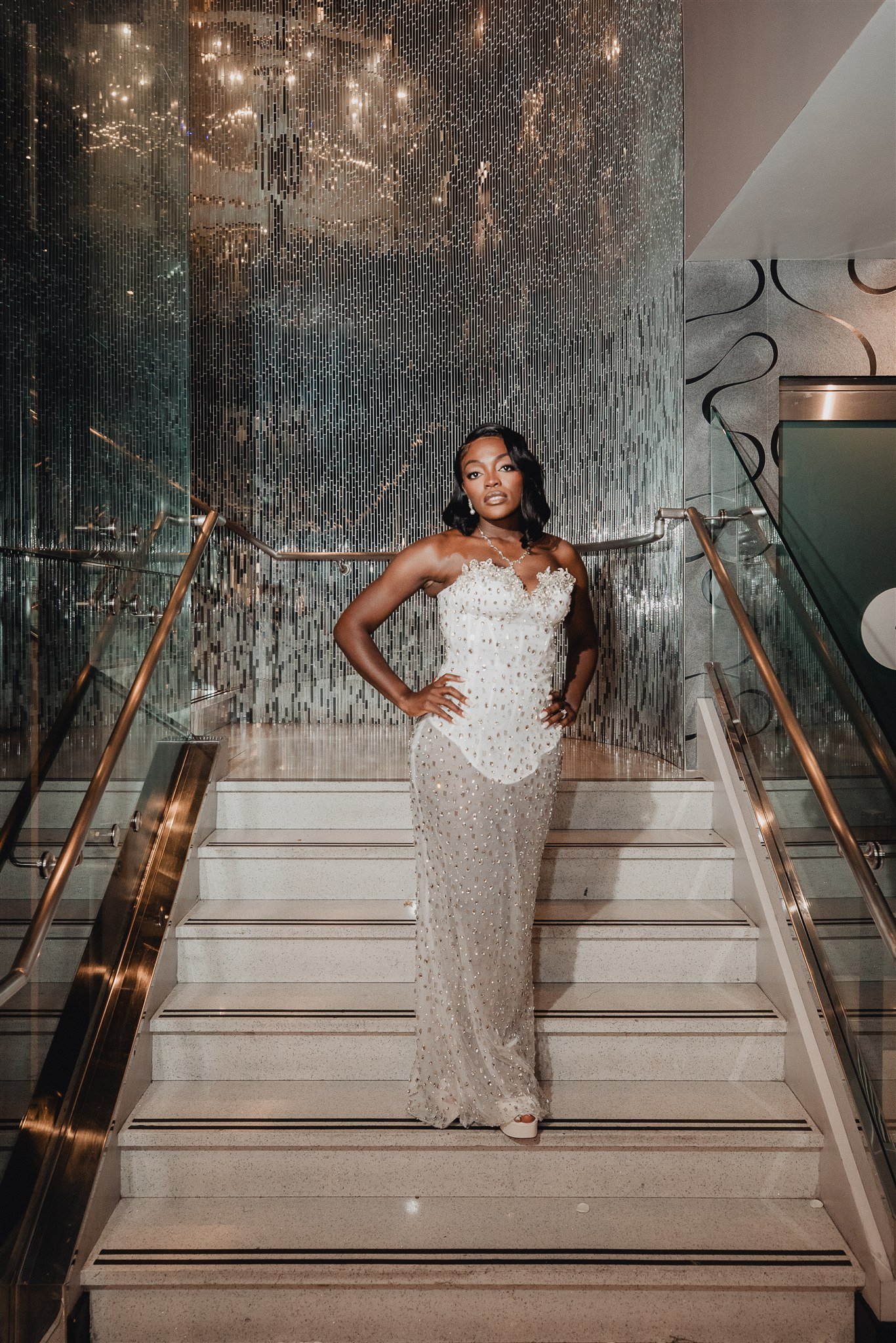 bride and groom portrait on their wedding day at vertigo LA