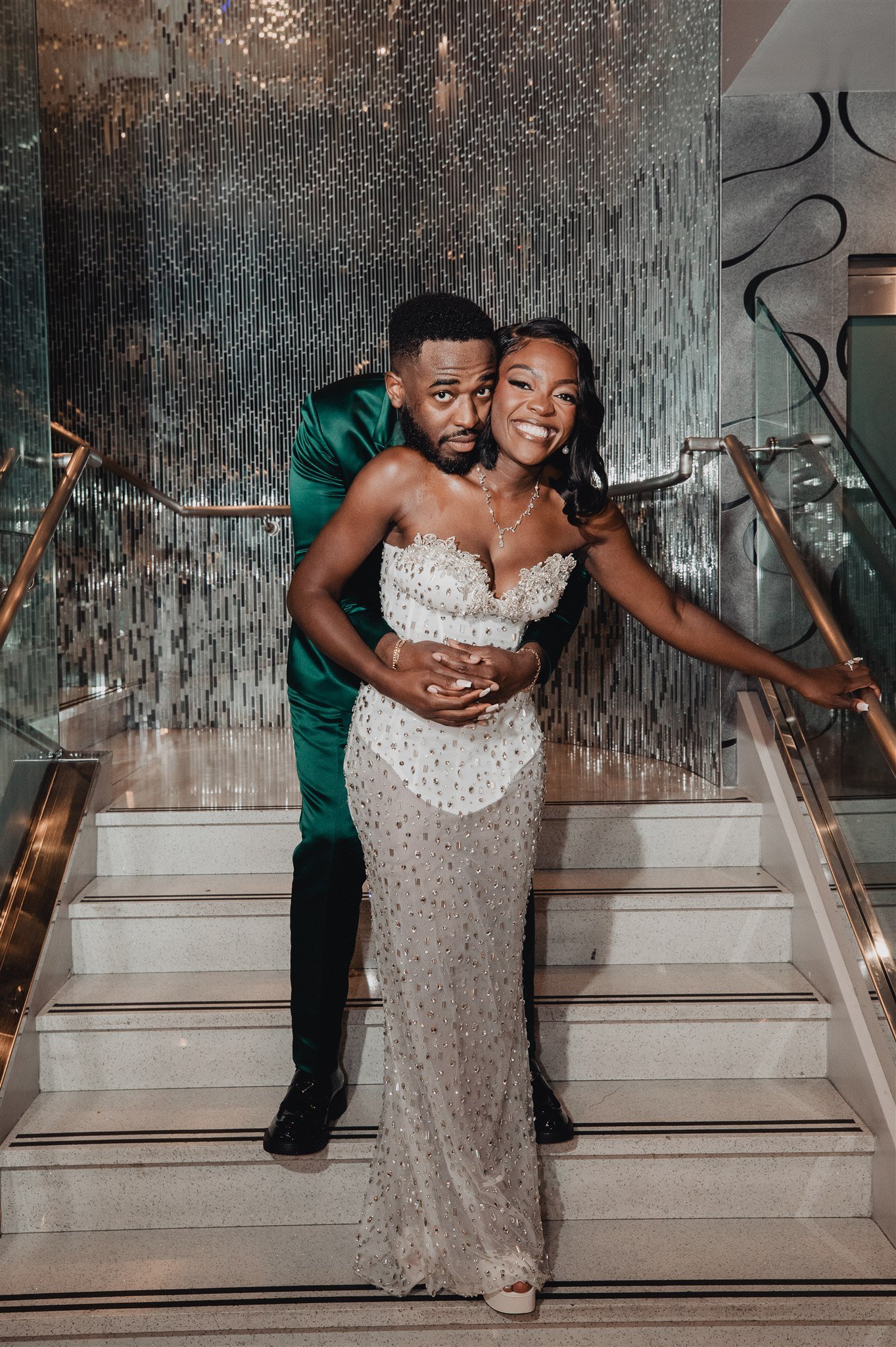 bride and groom portrait on their wedding day at vertigo LA