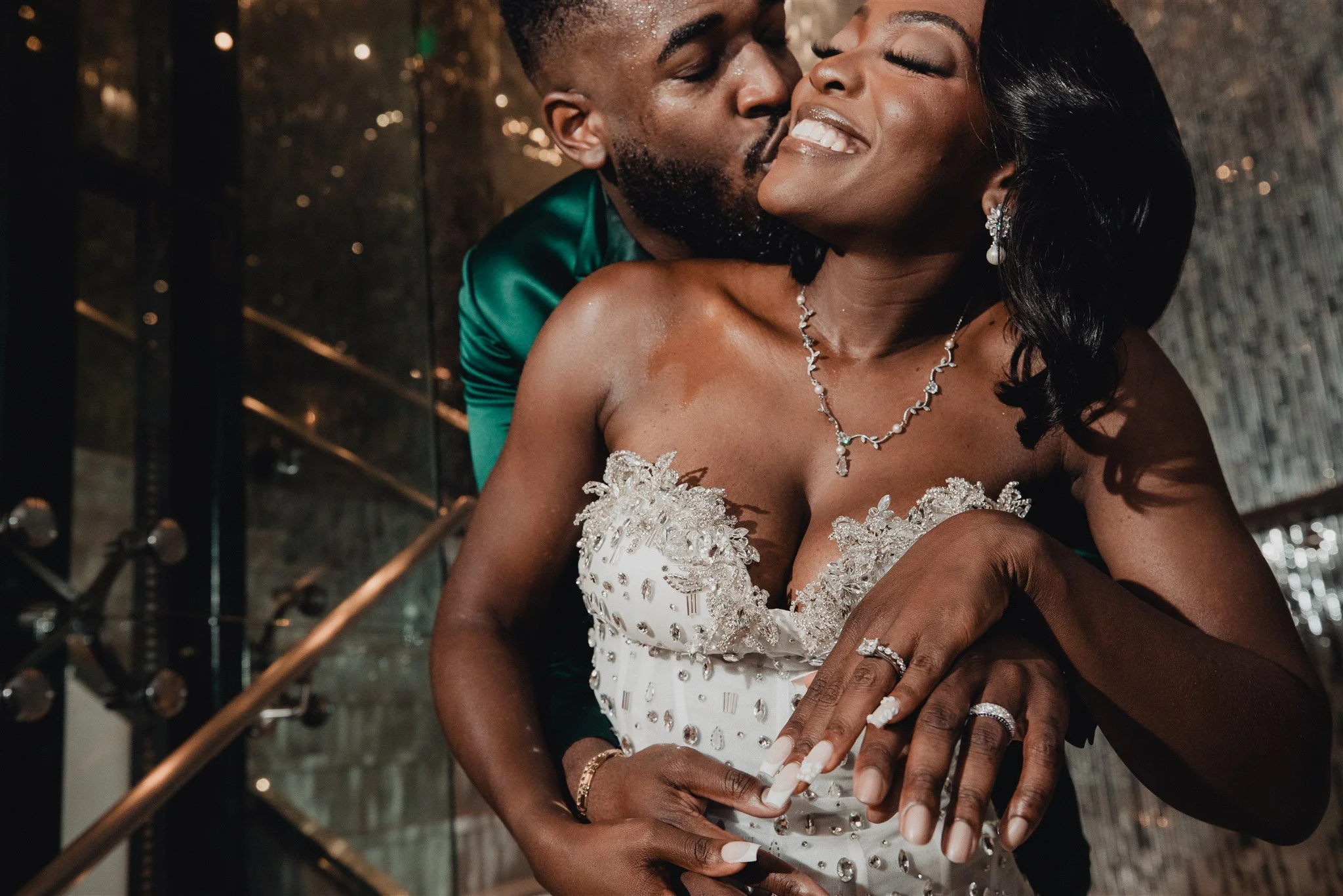 bride and groom portrait on their wedding day at vertigo LA