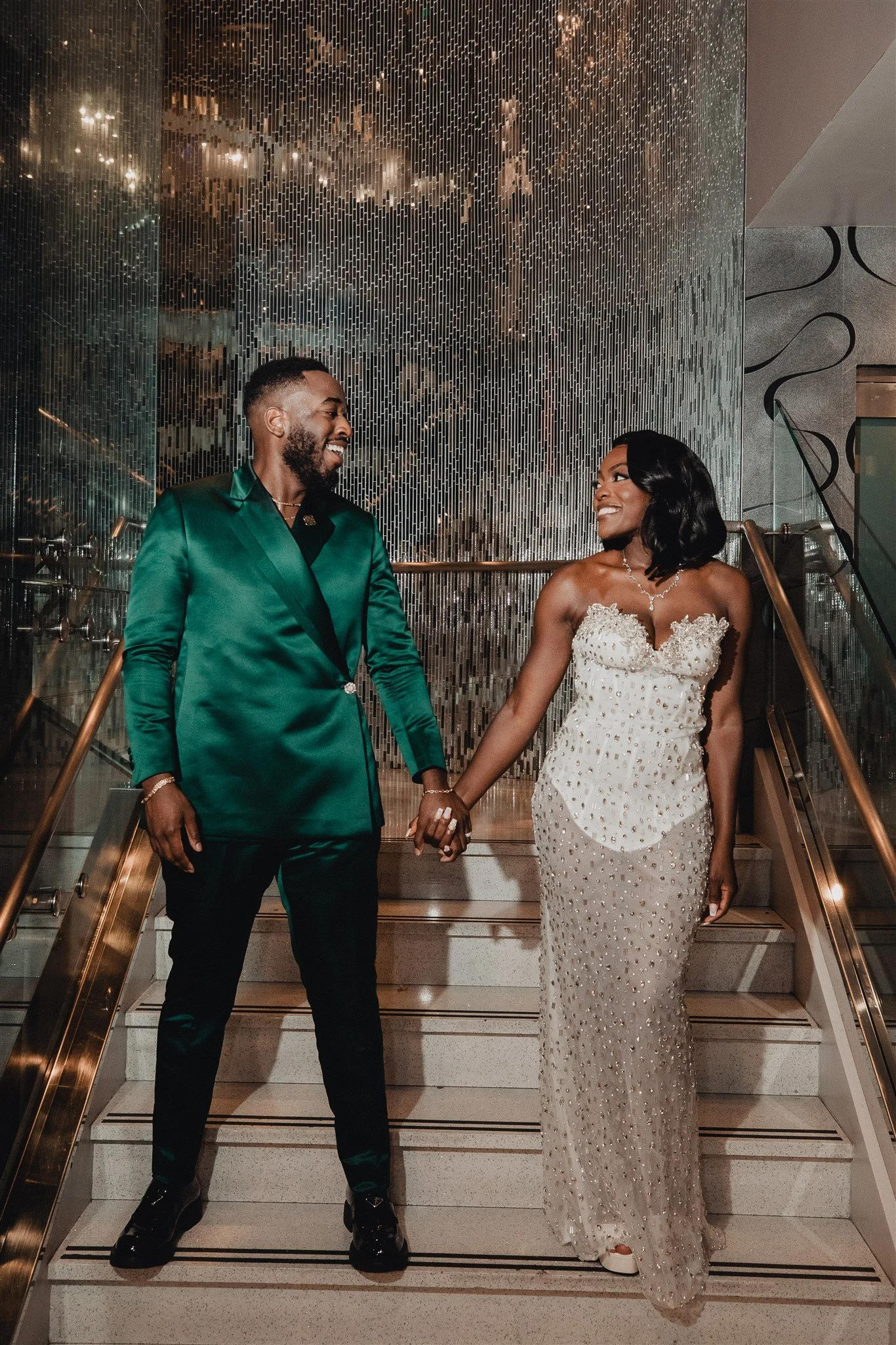 bride and groom portrait on their wedding day at vertigo LA