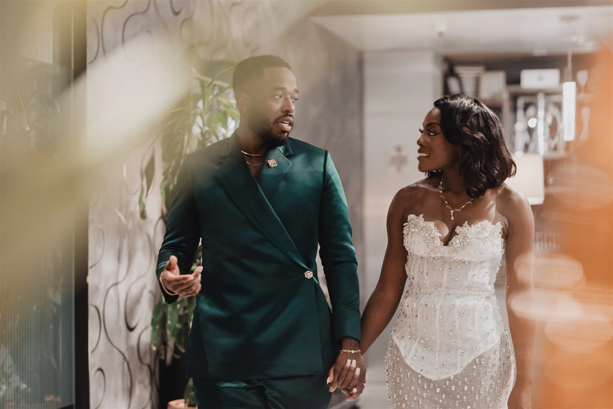 bride and groom portrait on their wedding day at vertigo LA