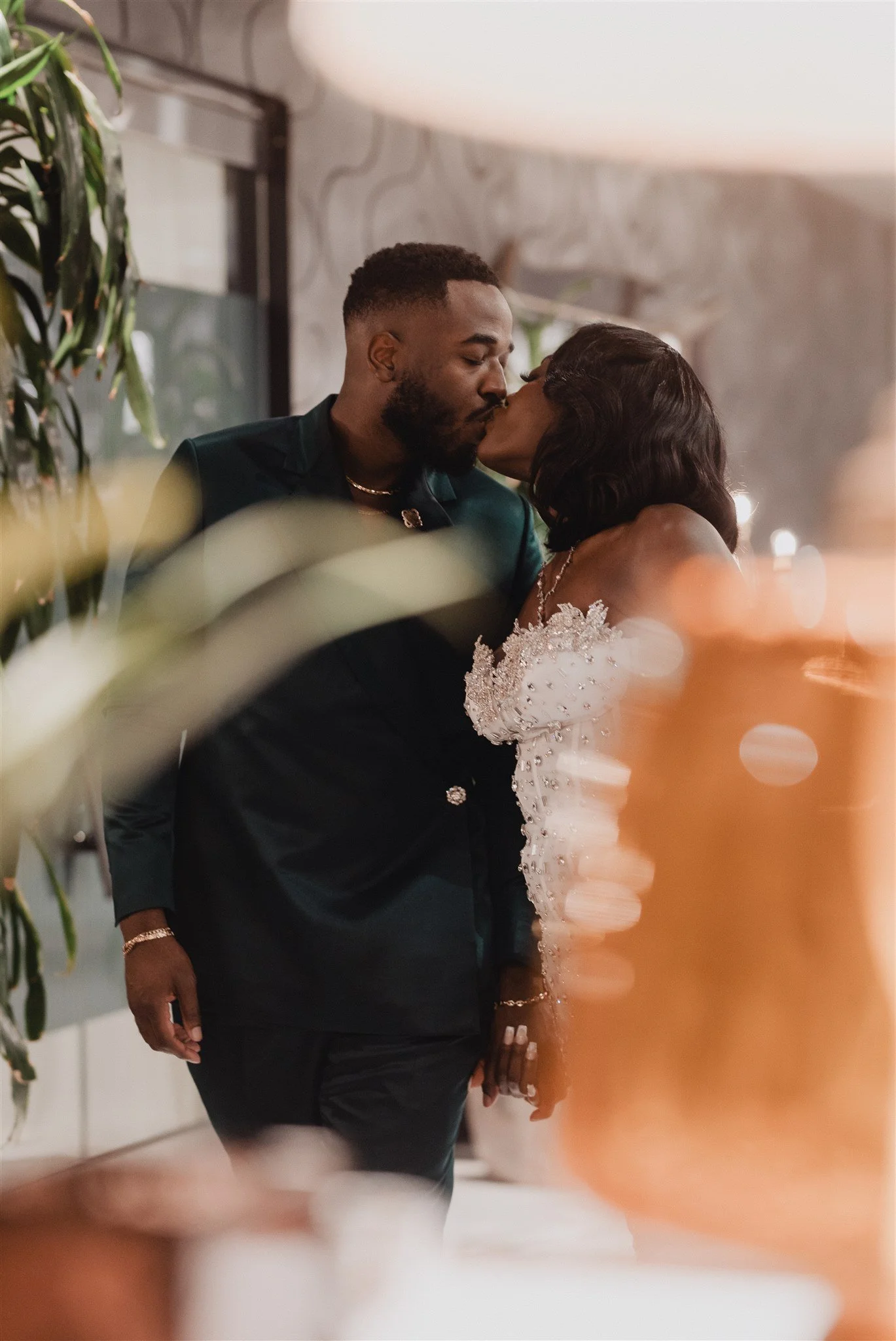 bride and groom portrait on their wedding day at vertigo LA