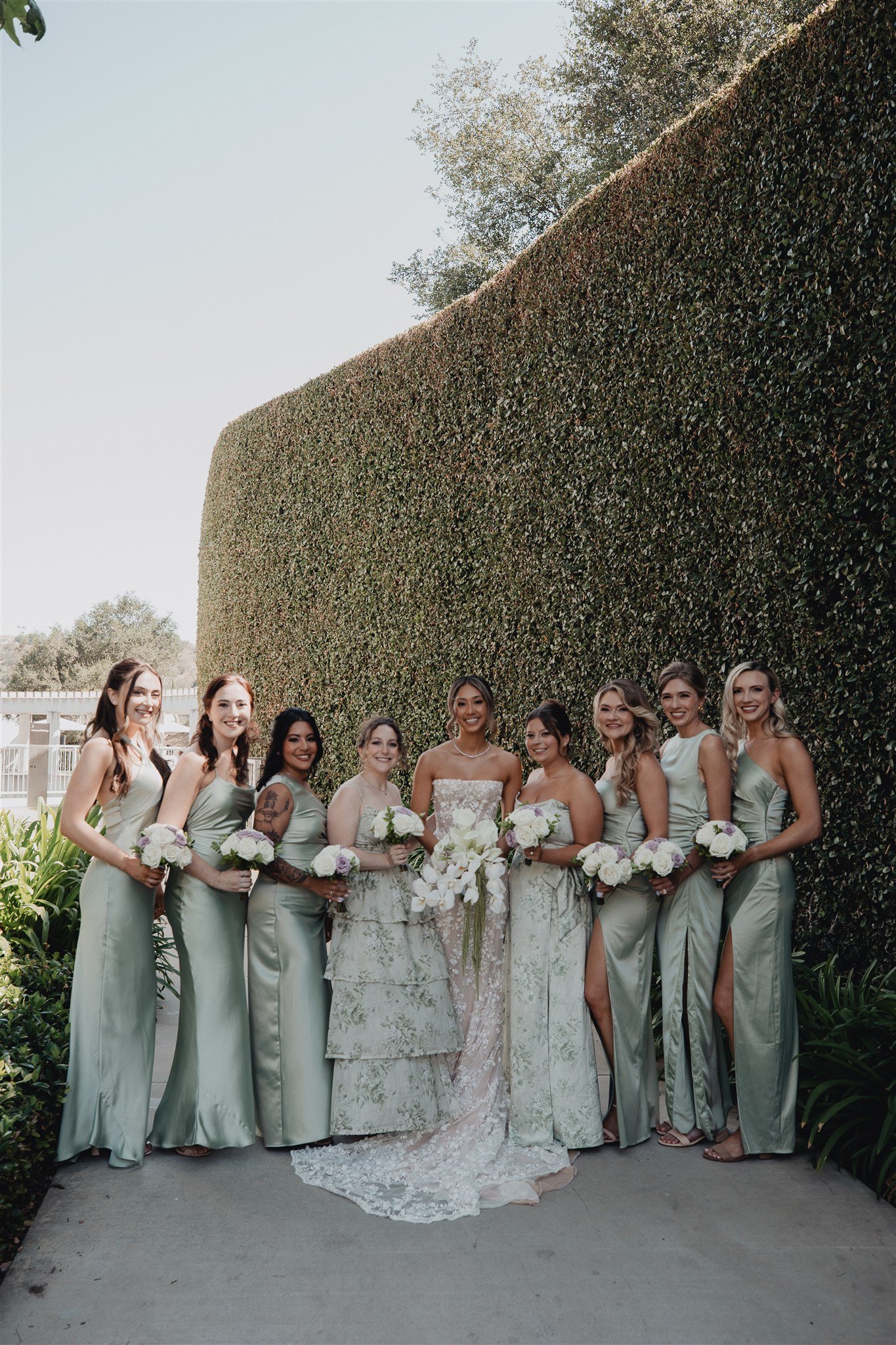 wedding party photos at skirball cultural center