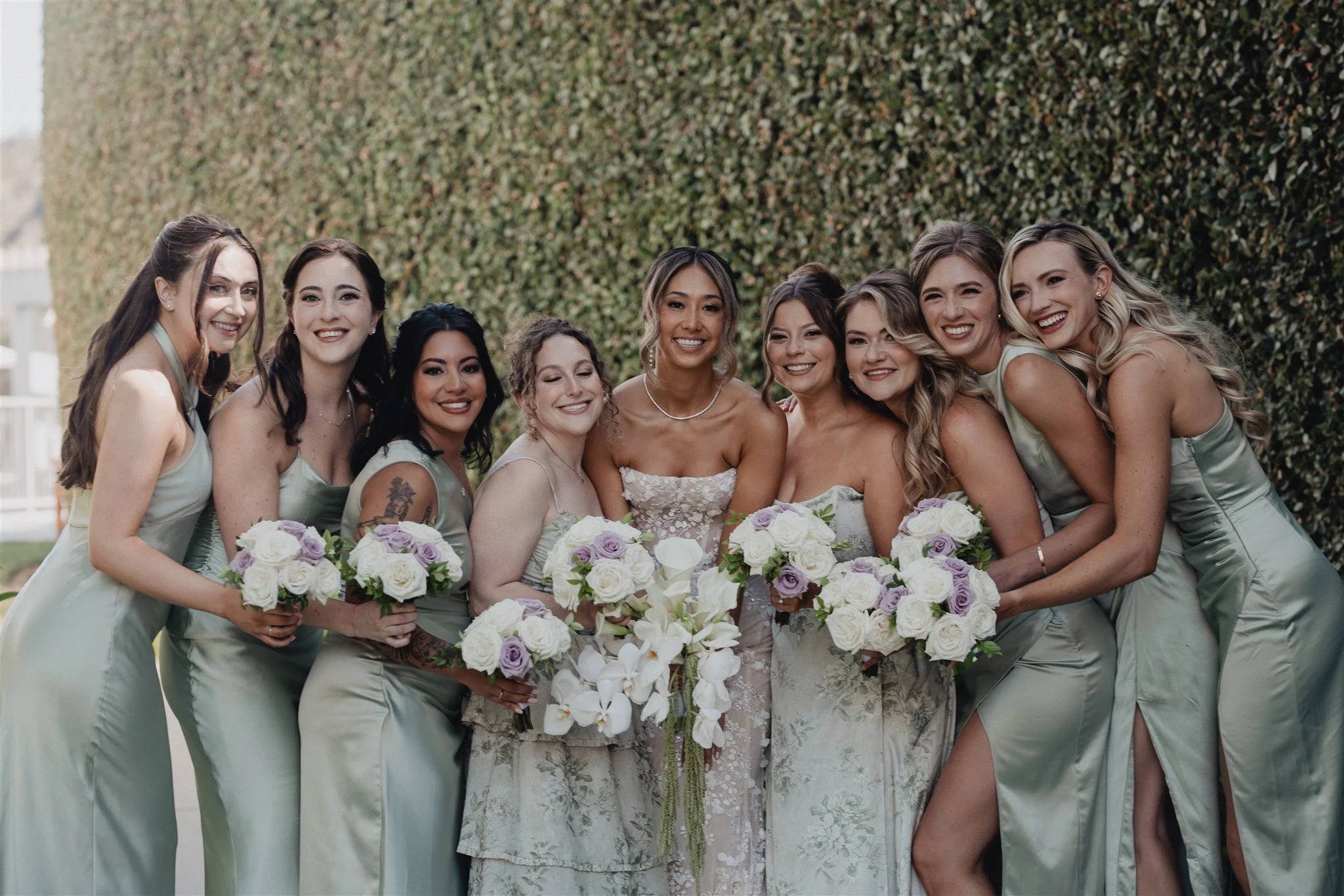 wedding party photos at skirball cultural center