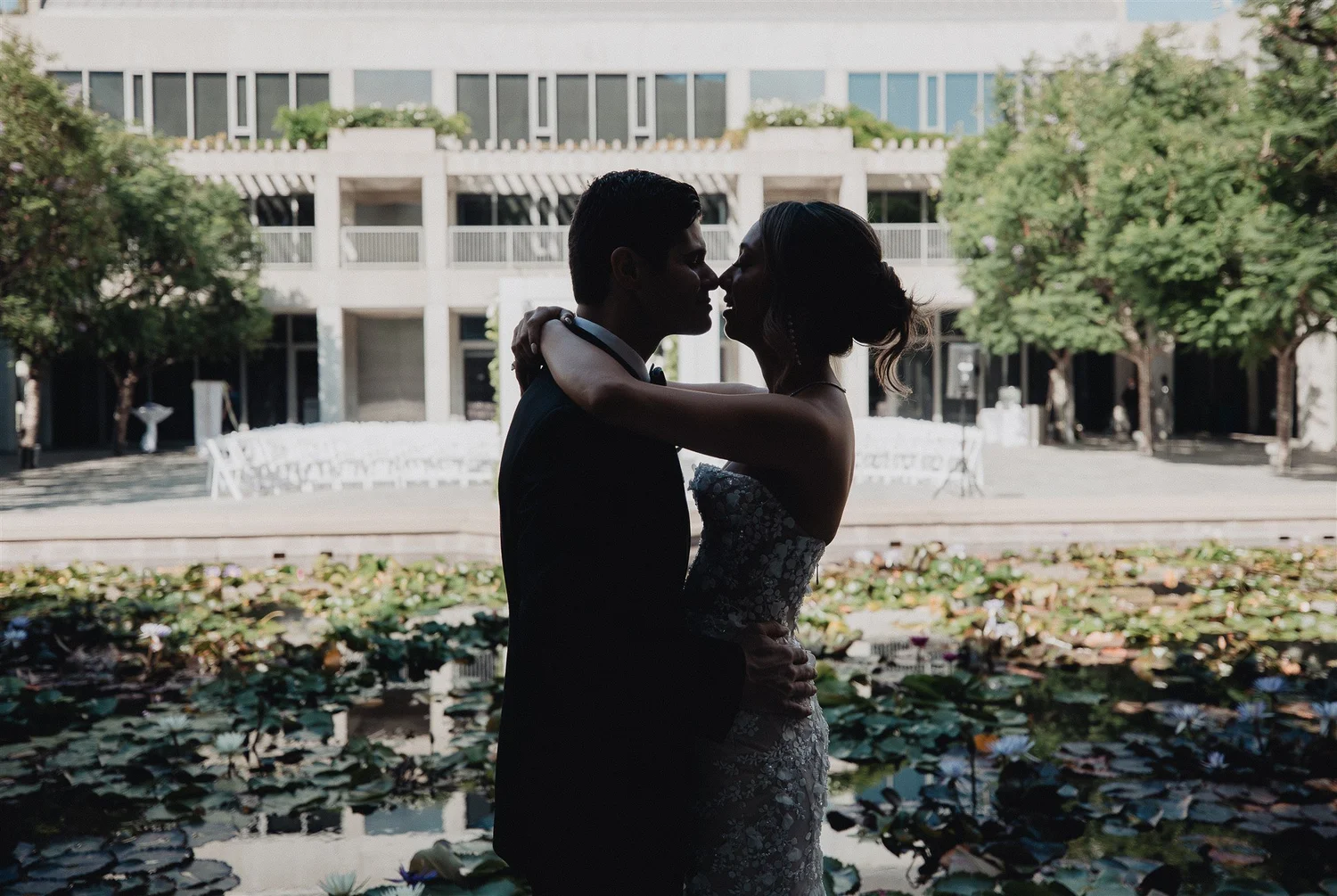 Reception celebration photographed at the Skirball Cultural Center