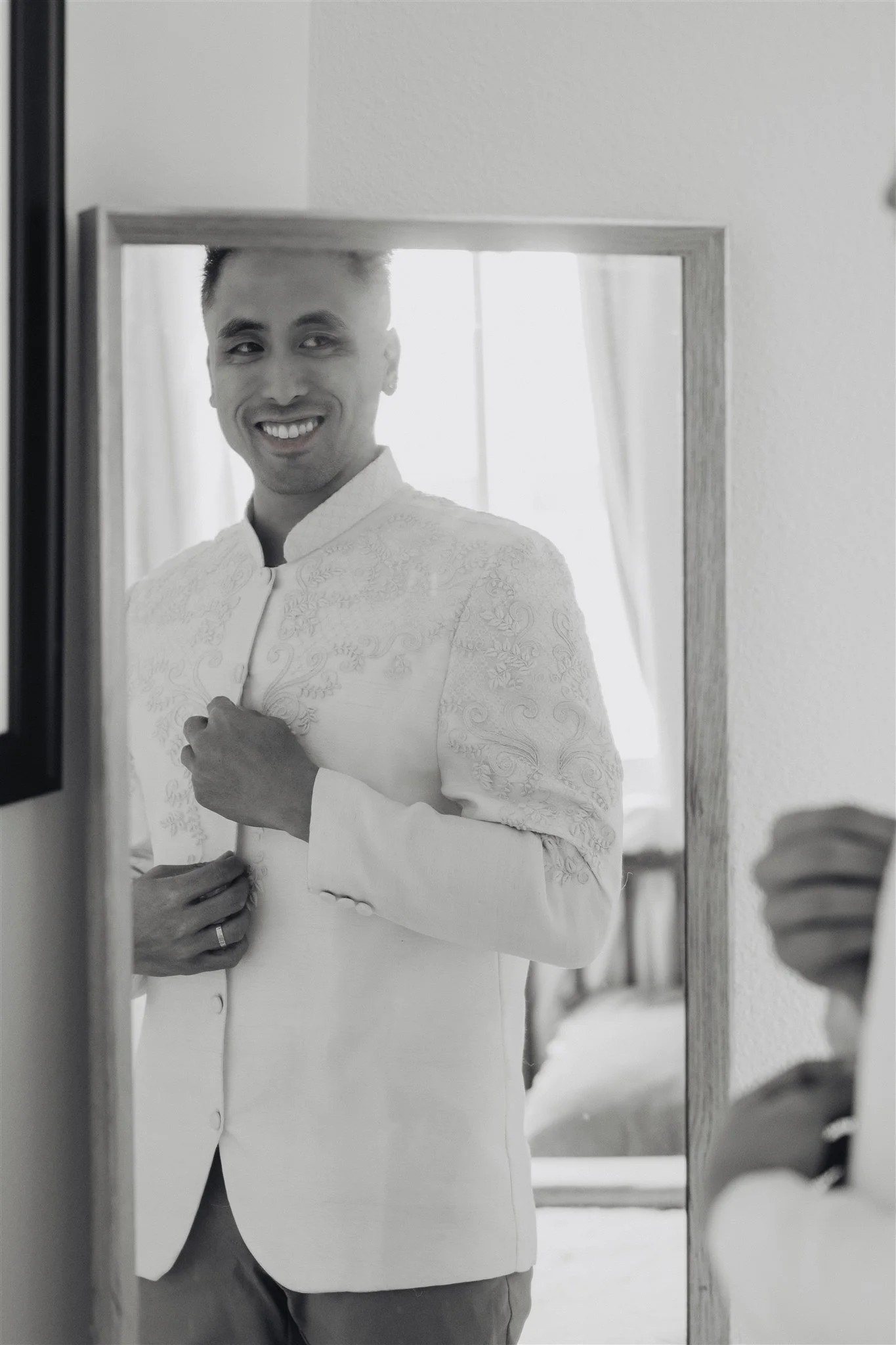 groom getting ready on his wedding day