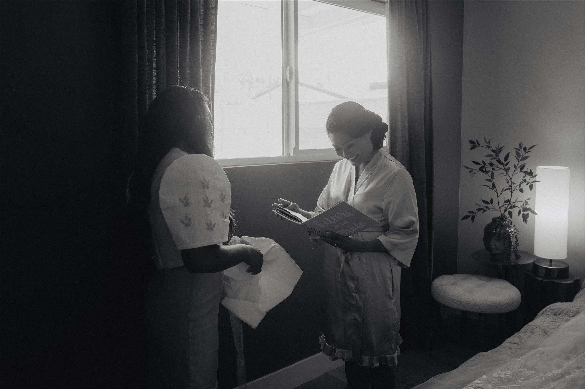 bride getting ready on her wedding day