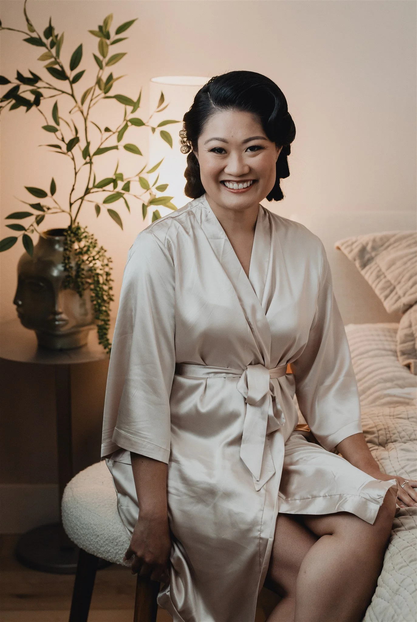 bride getting ready on her wedding day