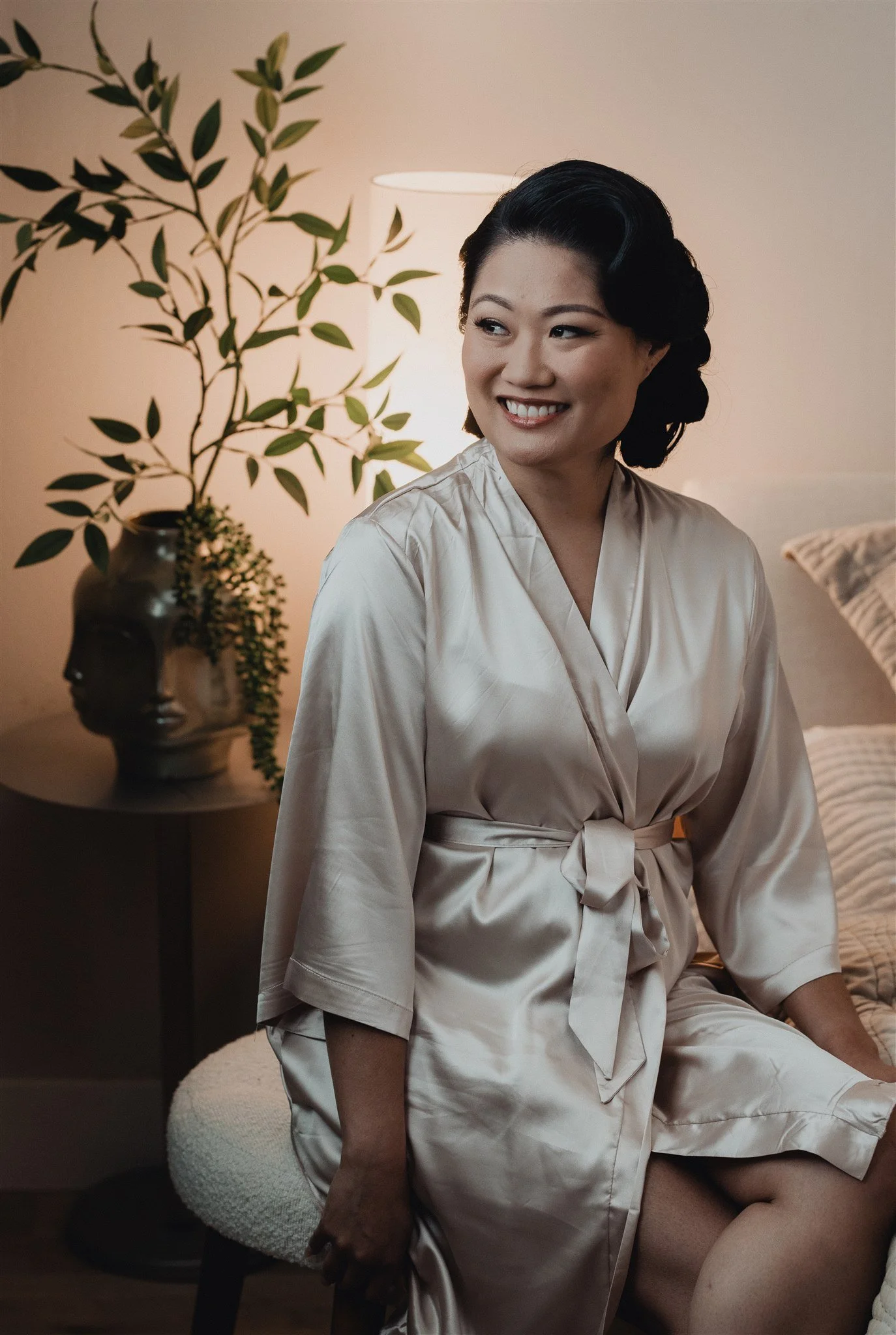 bride getting ready on her wedding day