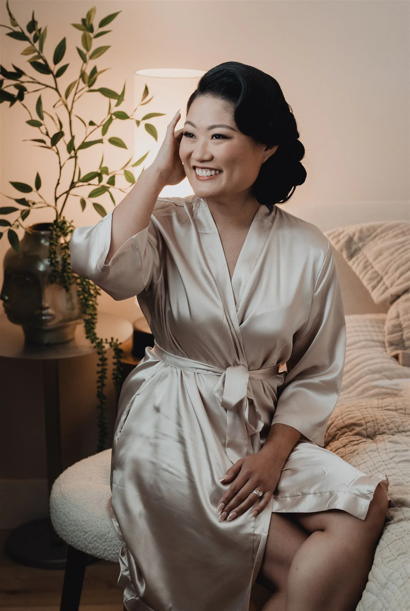 bride getting ready on her wedding day
