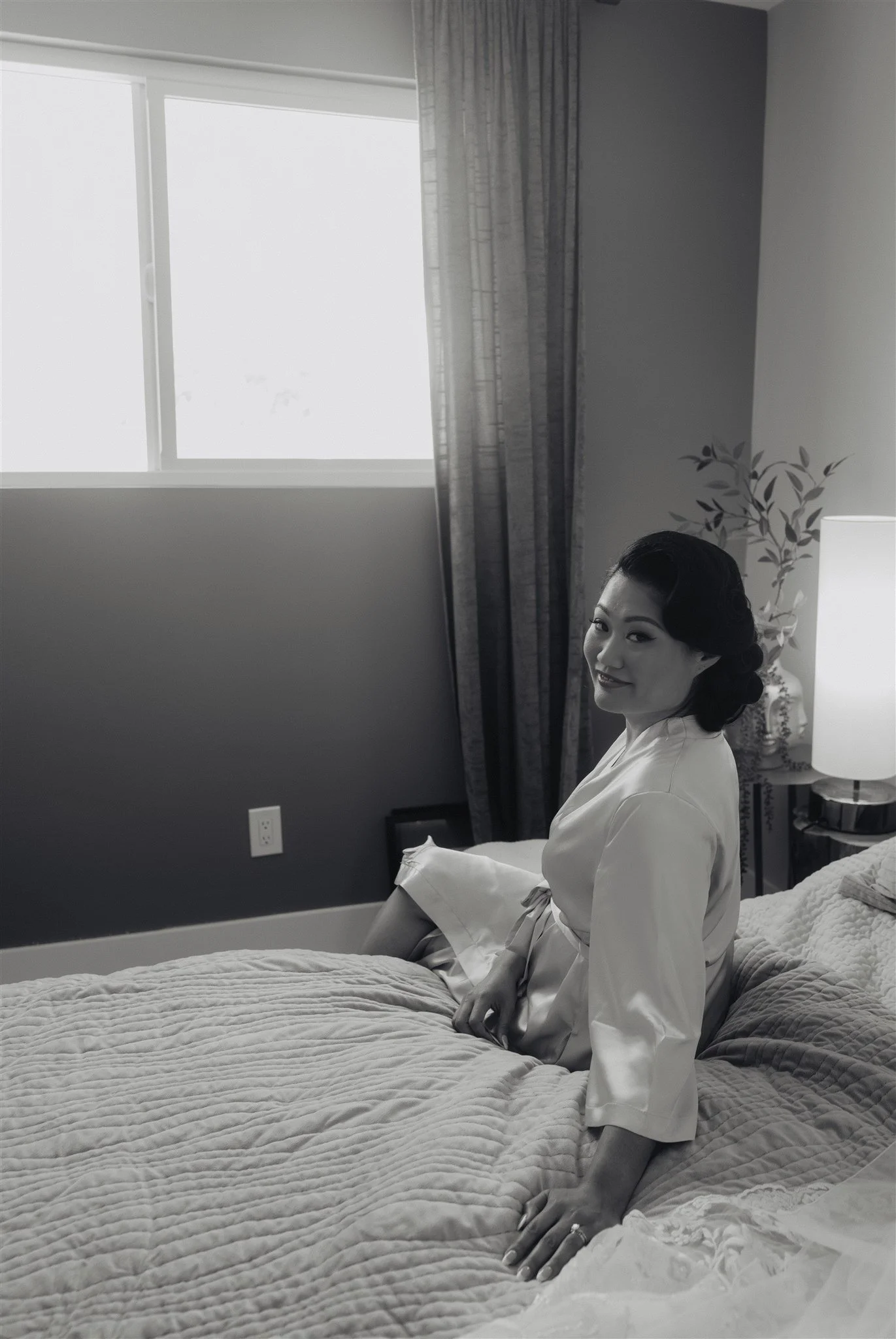 bride getting ready on her wedding day