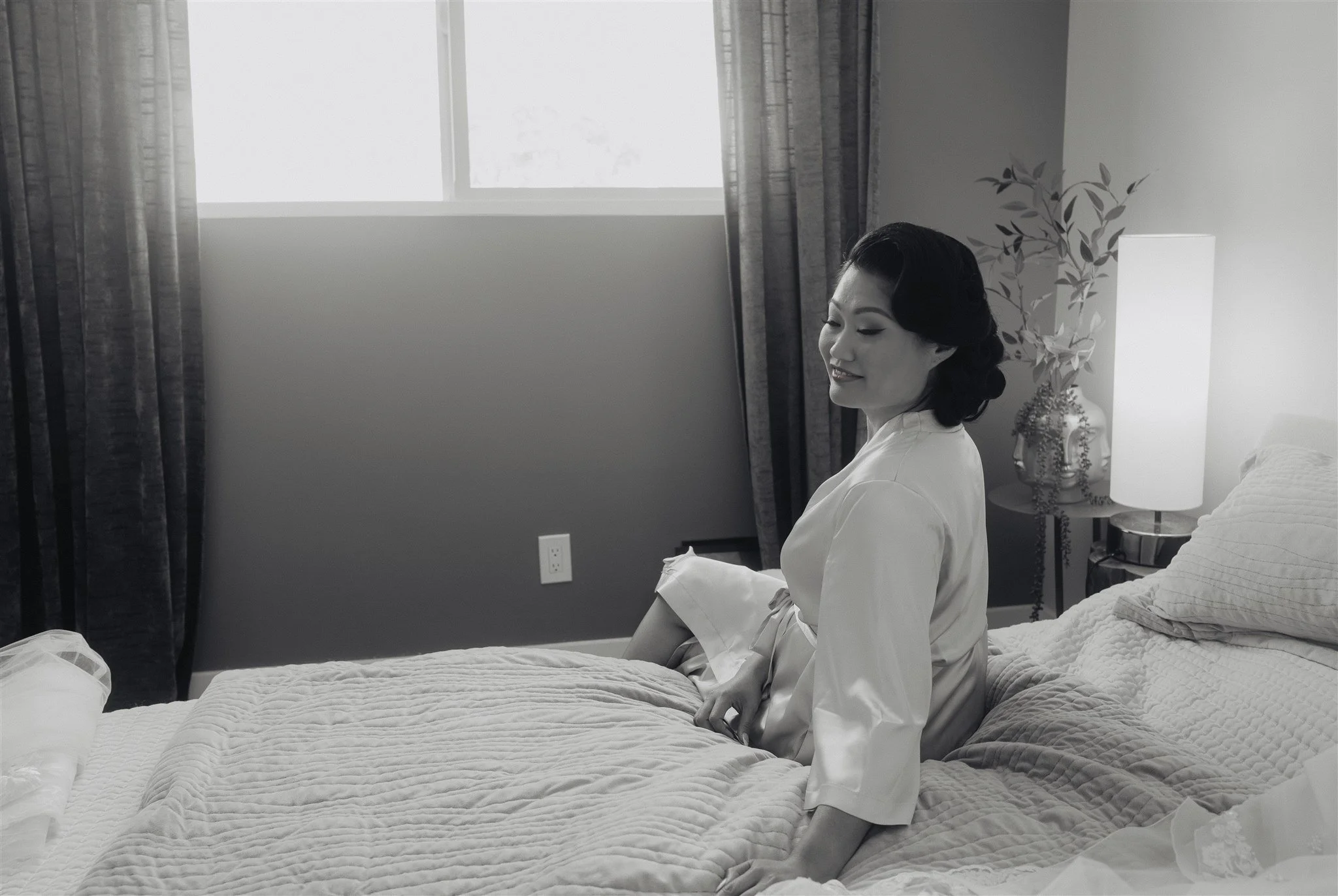 bride getting ready on her wedding day