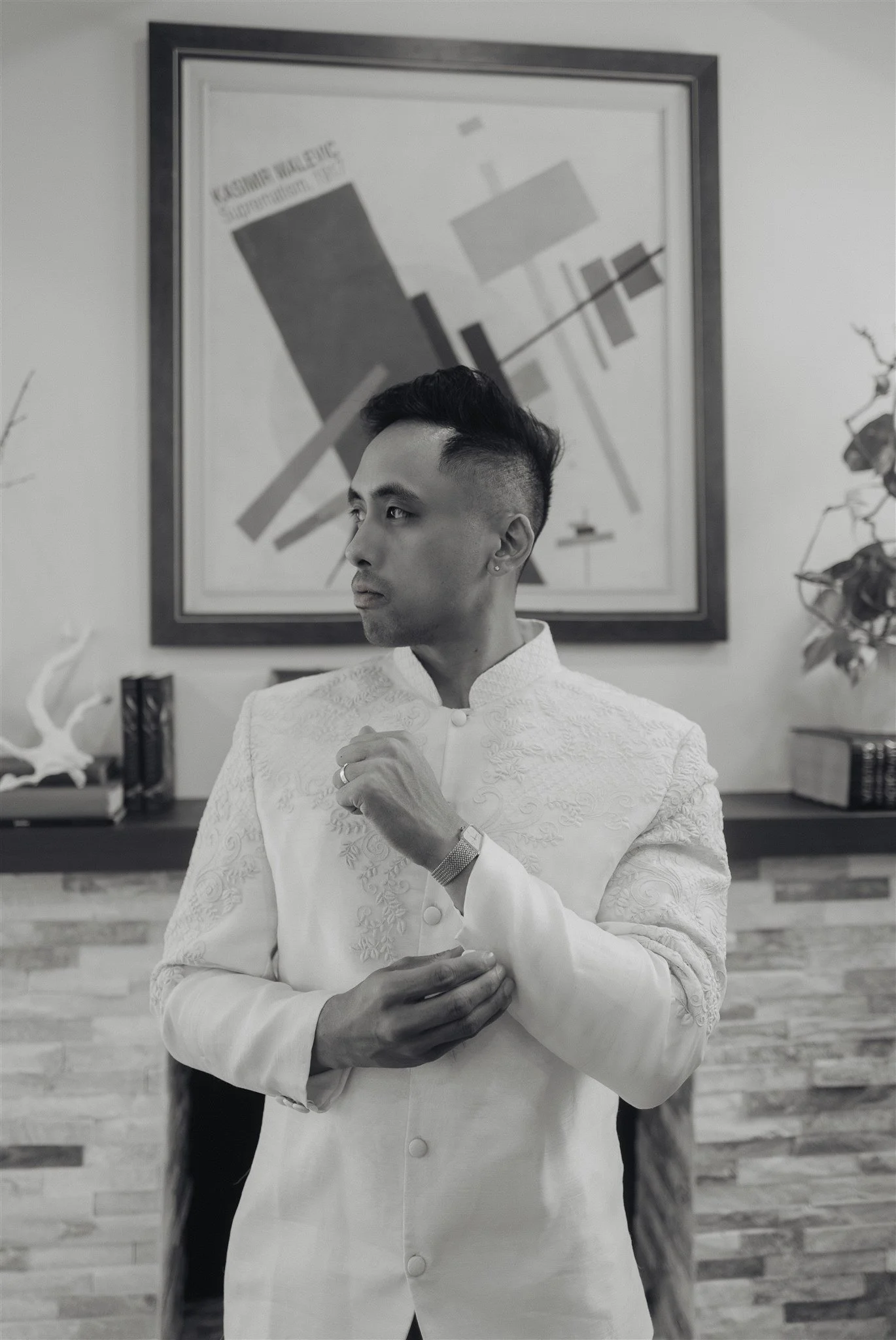 groom getting ready on his wedding day