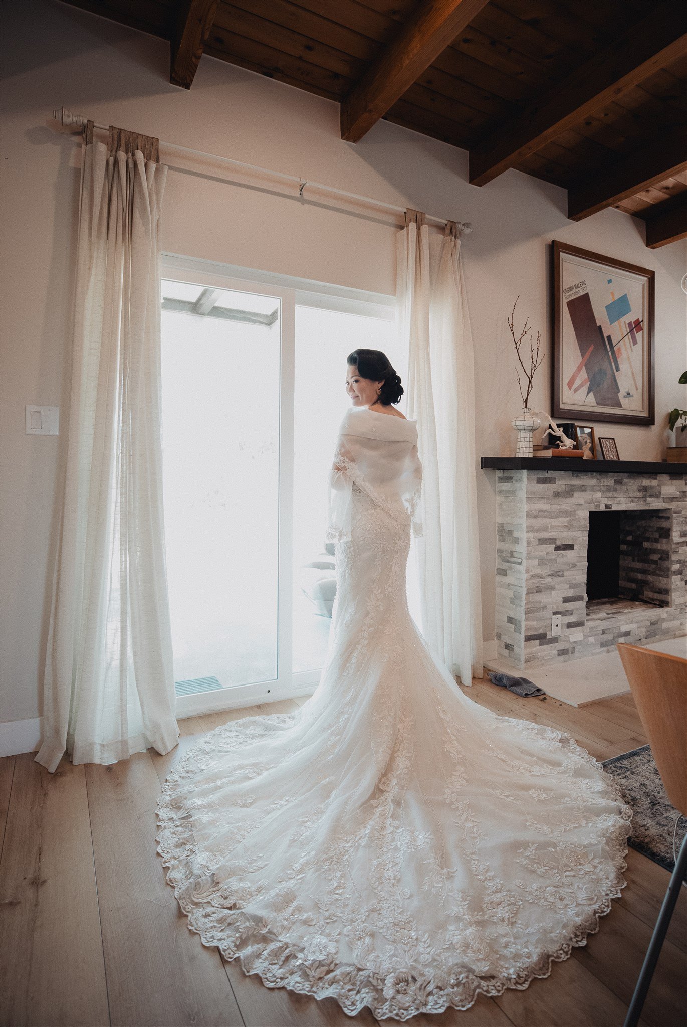 bride getting ready on her wedding day
