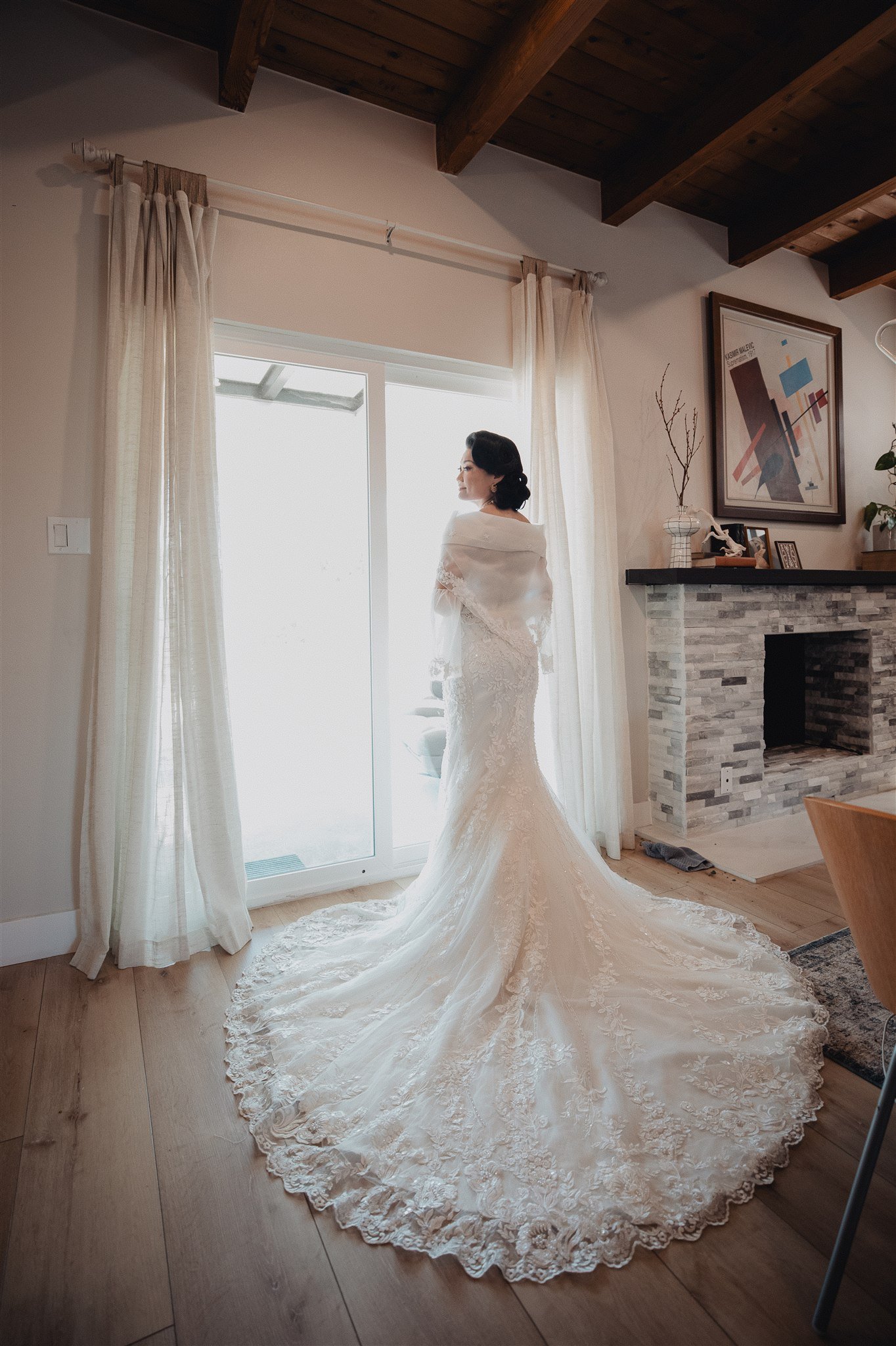 bride getting ready on her wedding day