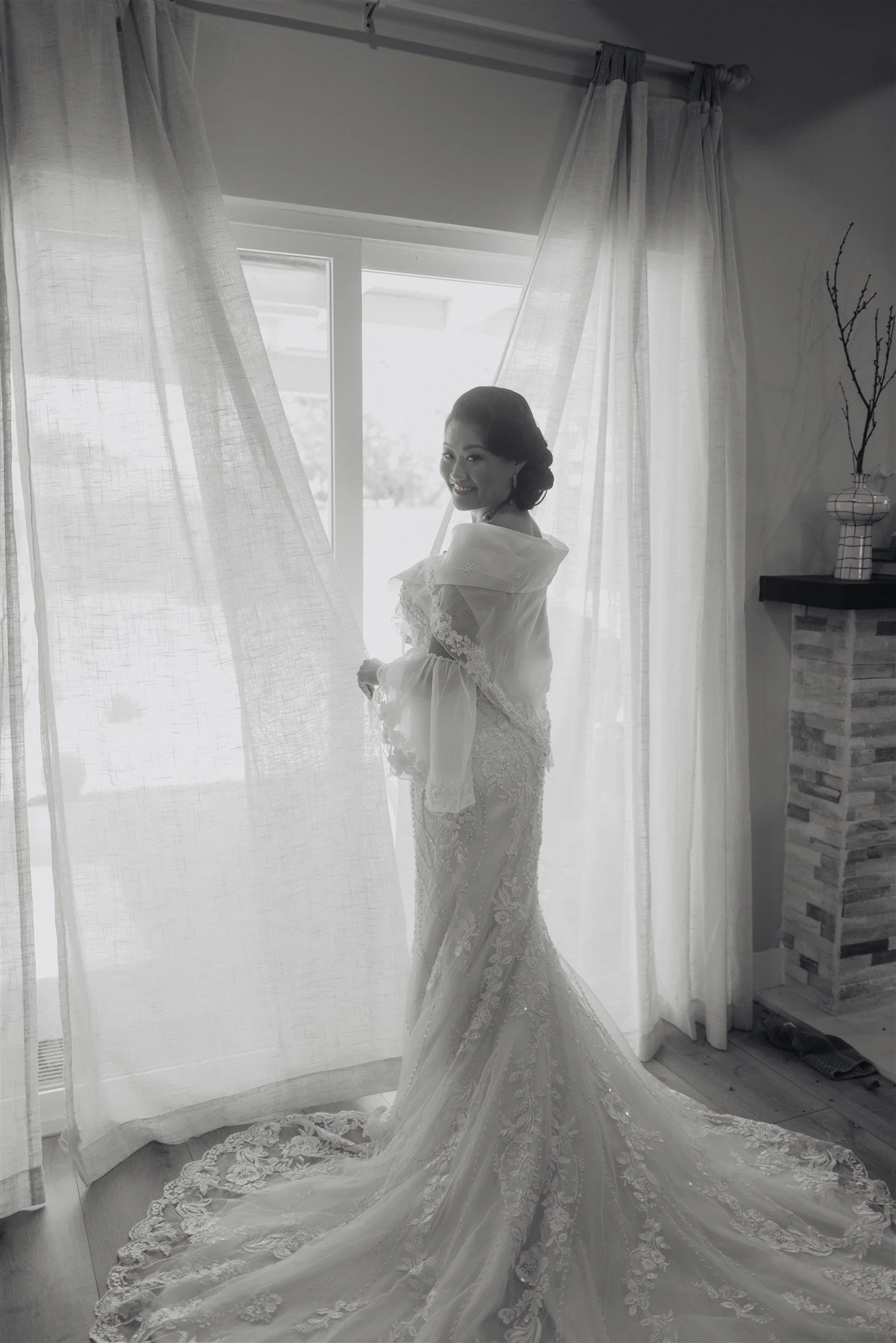 bride getting ready on her wedding day