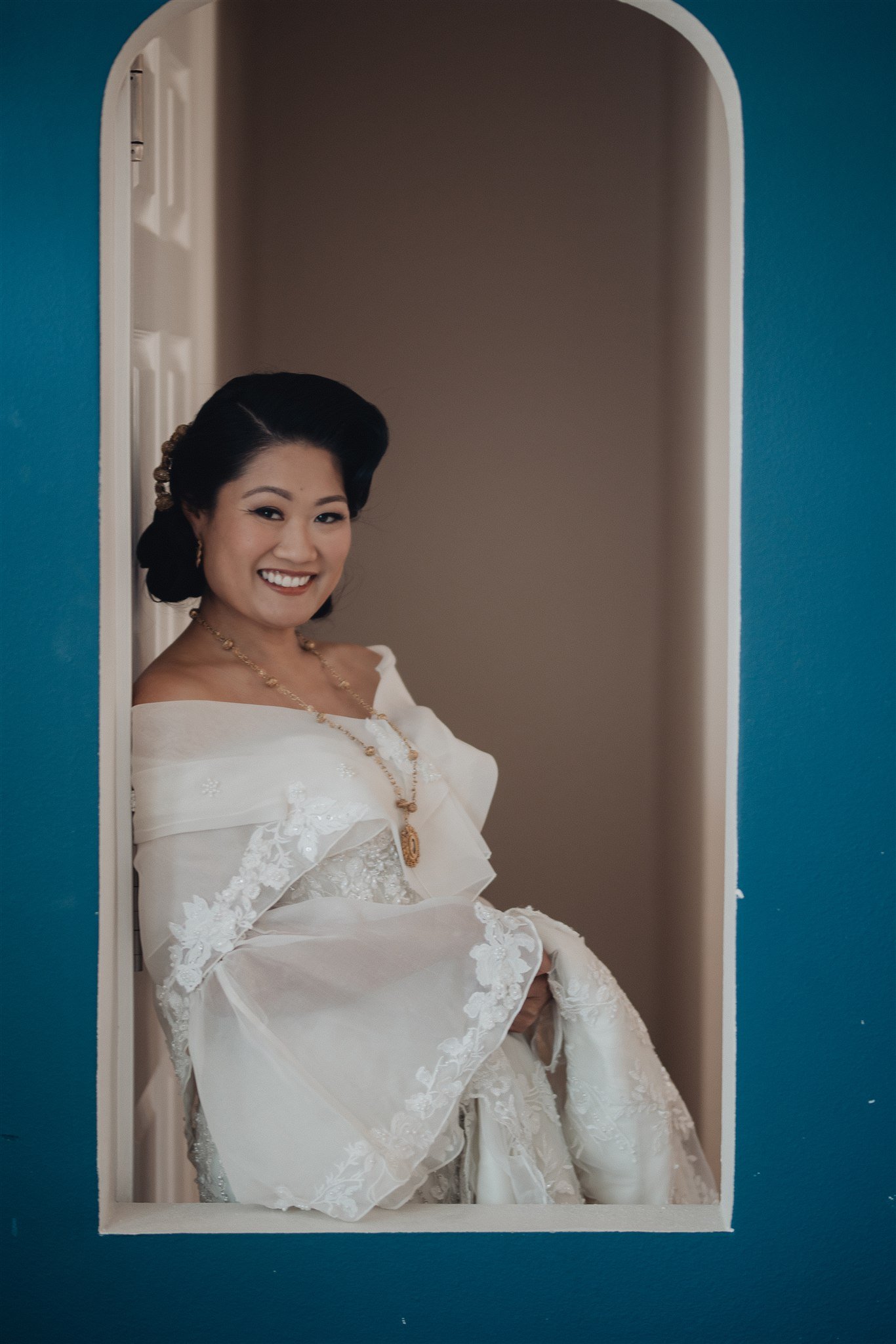 bride getting ready on her wedding day