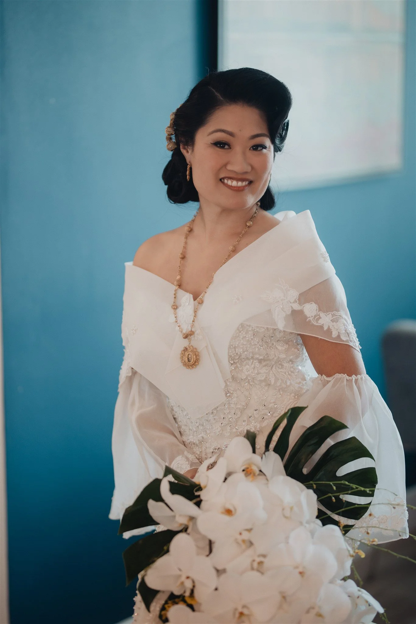 bride getting ready on her wedding day