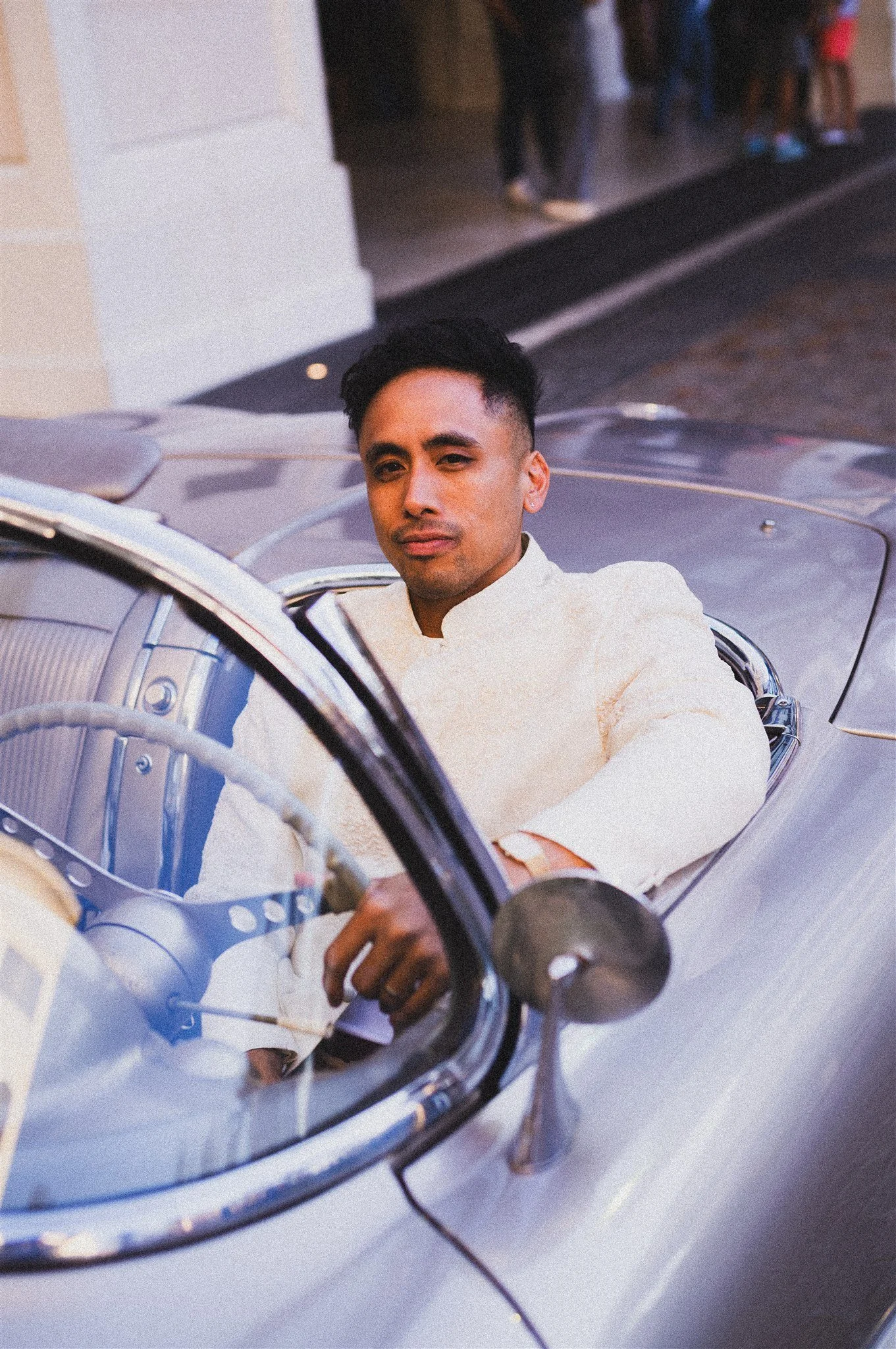 bride and groom location shoot in garden grove, california on their wedding day