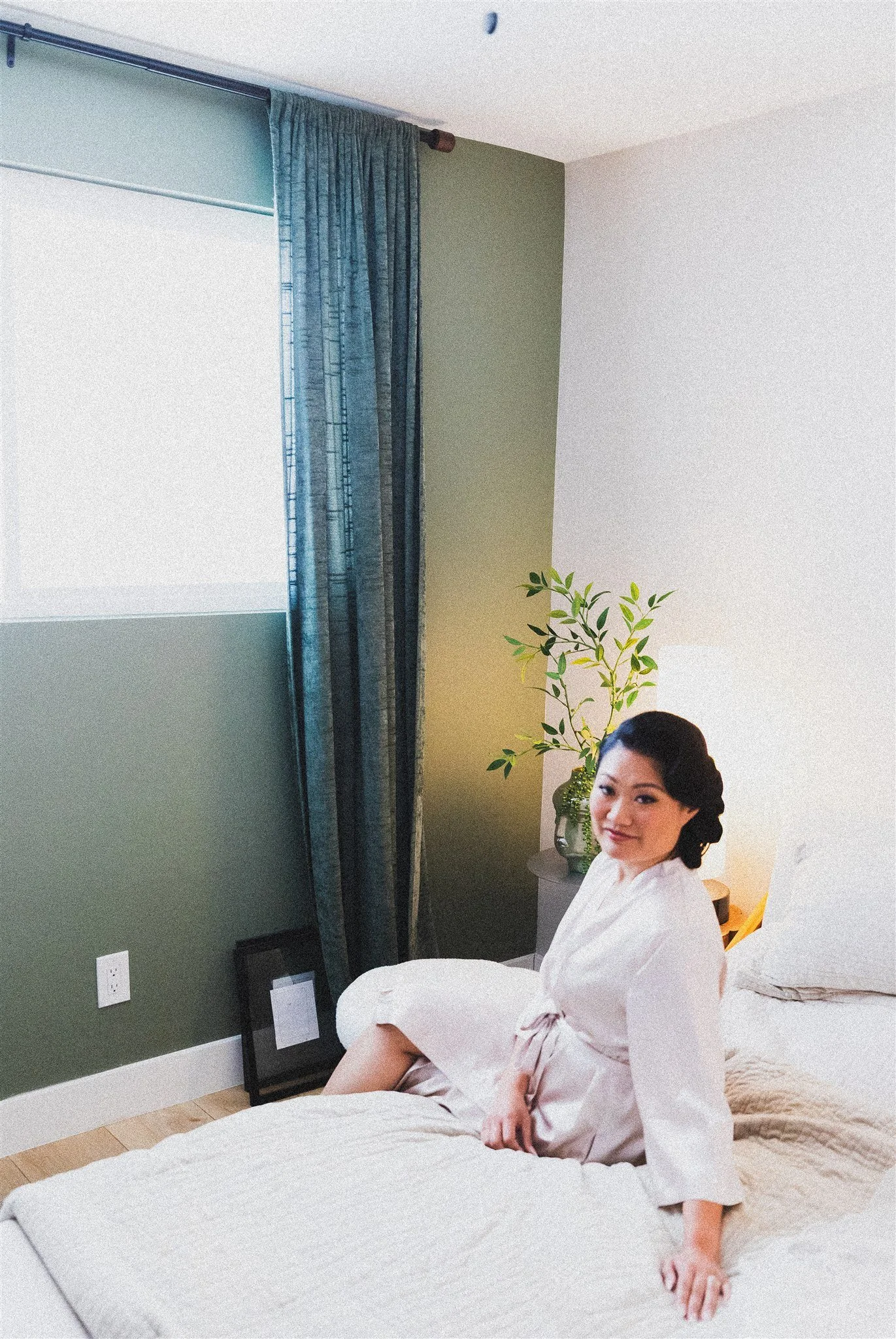 bride getting ready on her wedding day