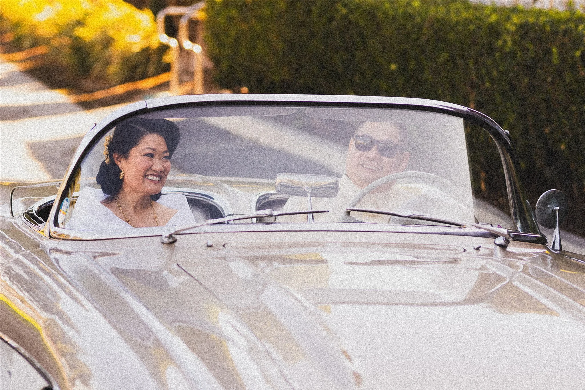 bride and groom location shoot in garden grove, california on their wedding day