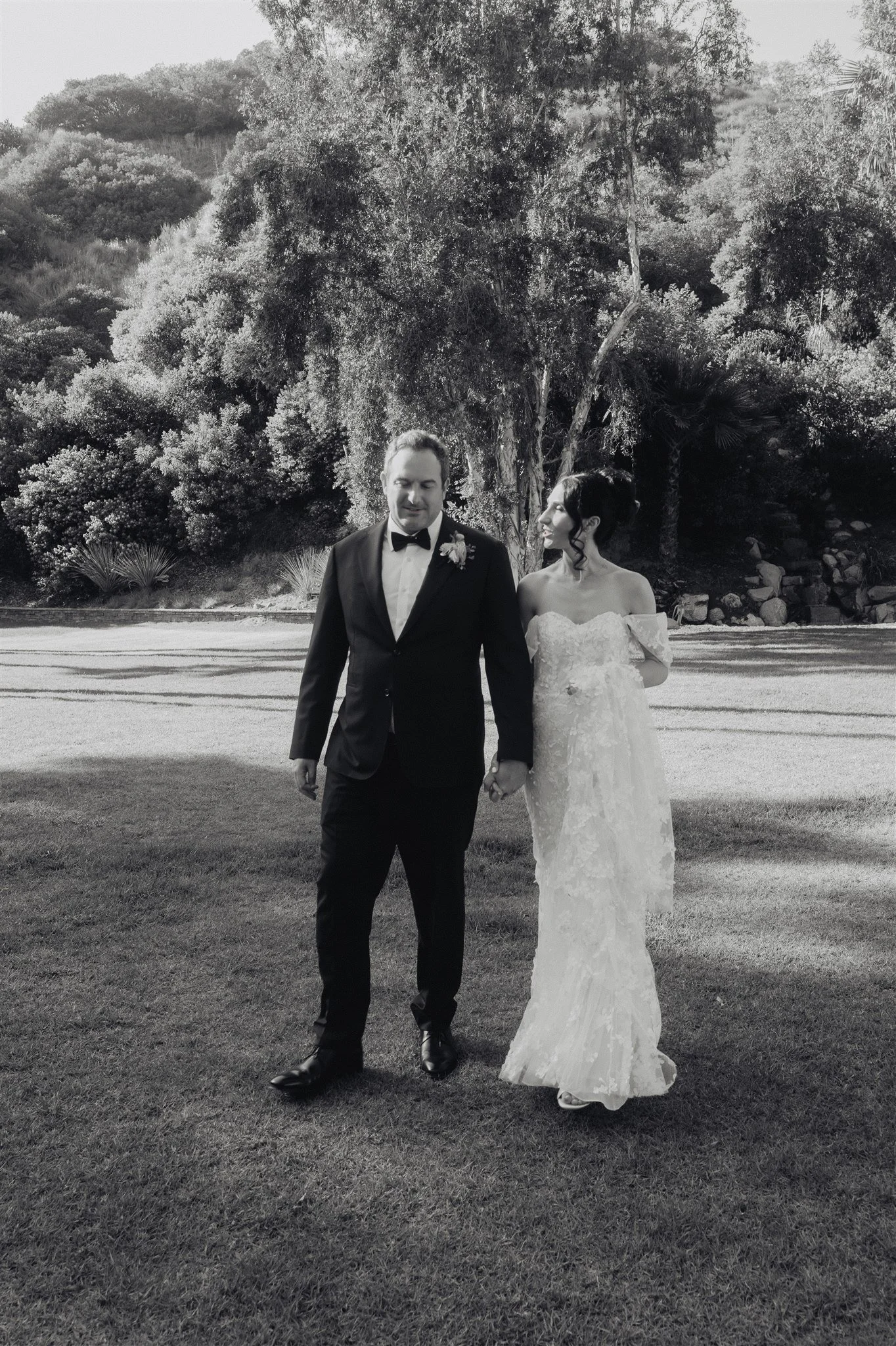 bride and groom wedding portraits on their wedding day at castaway burbank