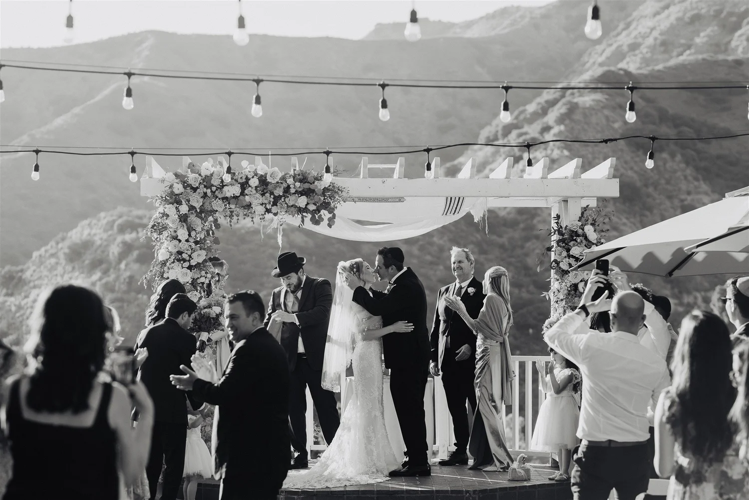 35mm film wedding photography — ceremony recessional, Los Angeles