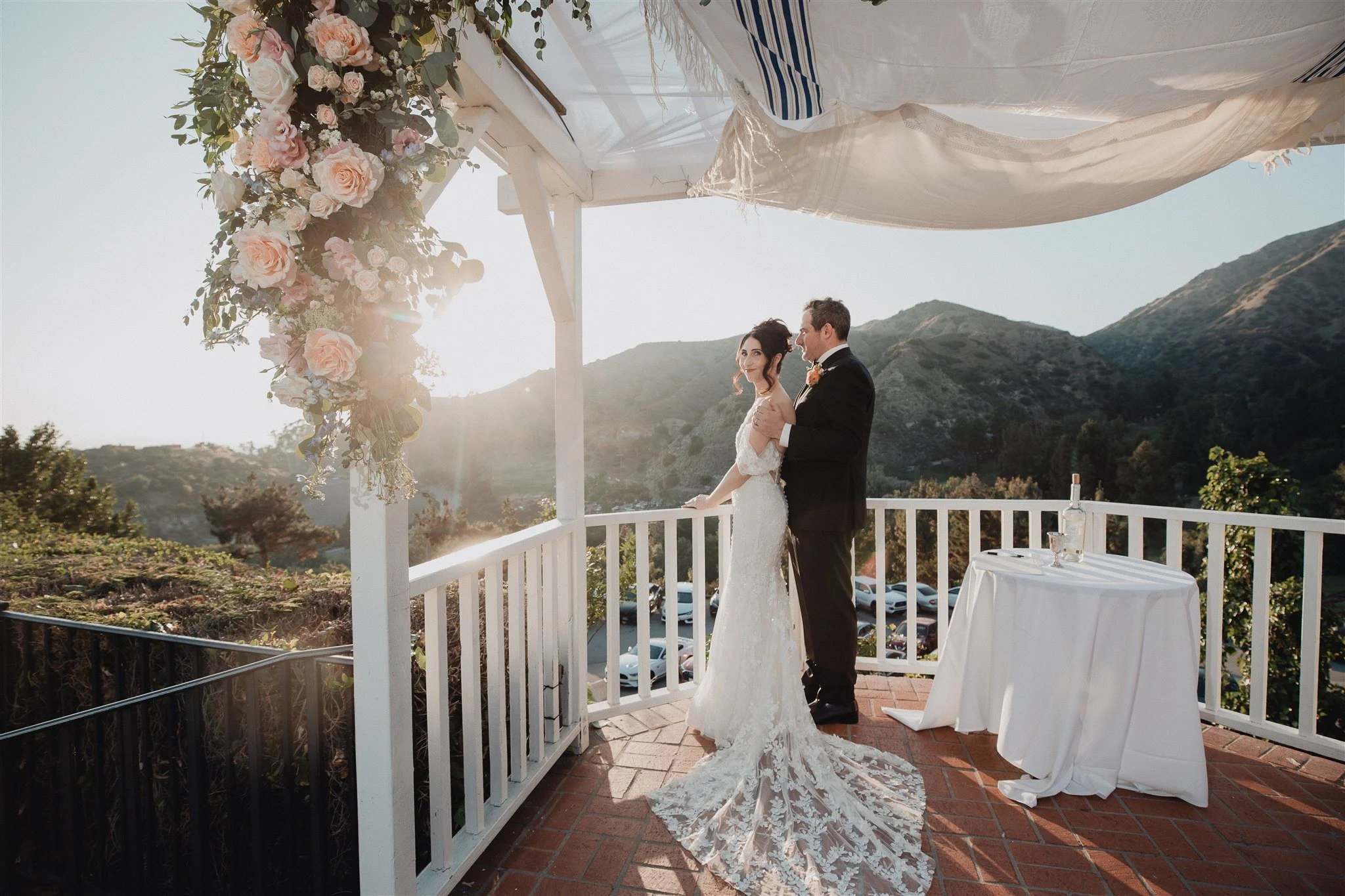 bride and groom wedding portraits at castaway burbank