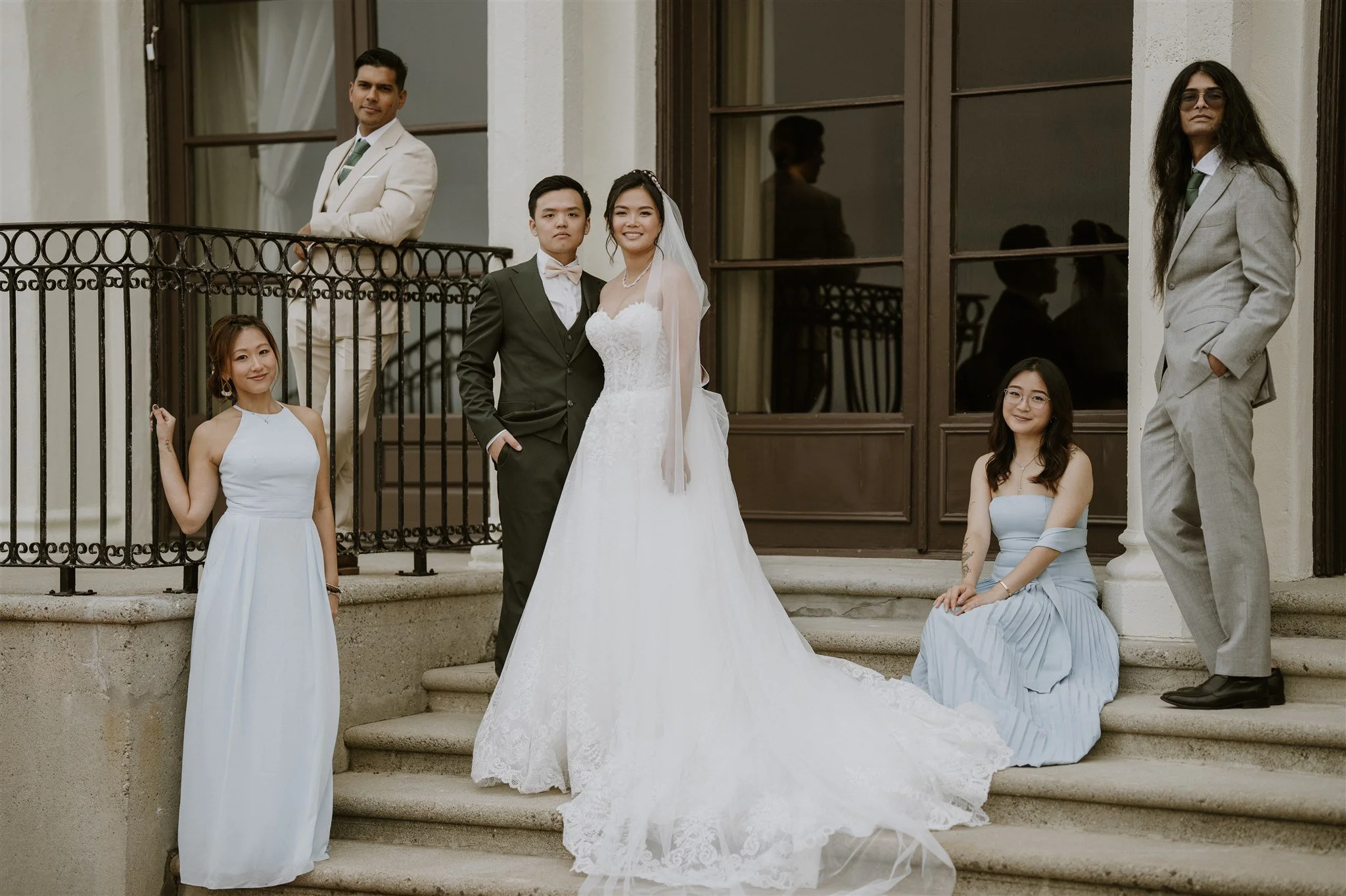 bride and groom location shoot on their wedding day at the neighborhood church