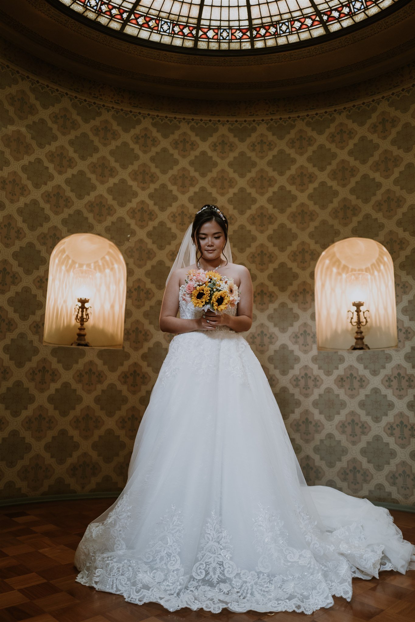 bride and groom location shoot on their wedding day at the neighborhood church