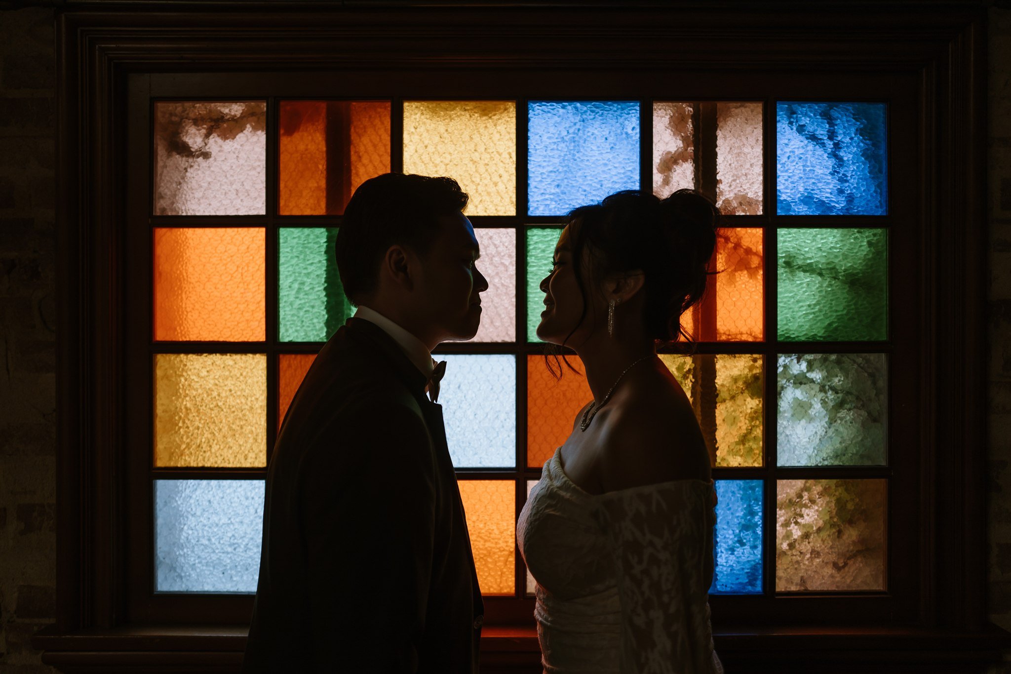 bride and groom location shoot on their wedding day at the neighborhood church