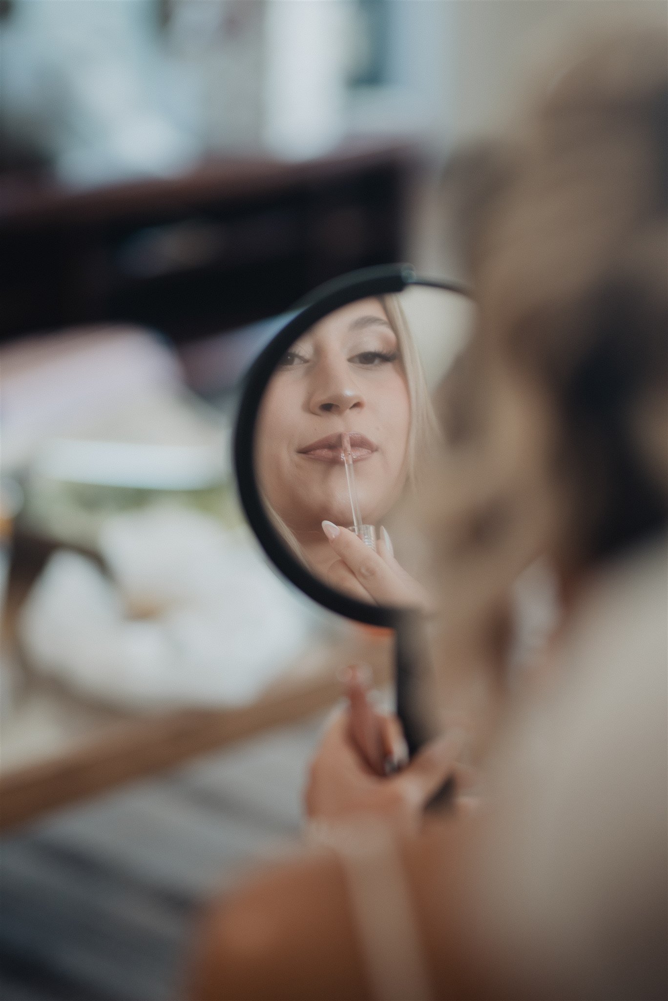 bride getting ready for her wedding day at DoubleTree in San Pedro