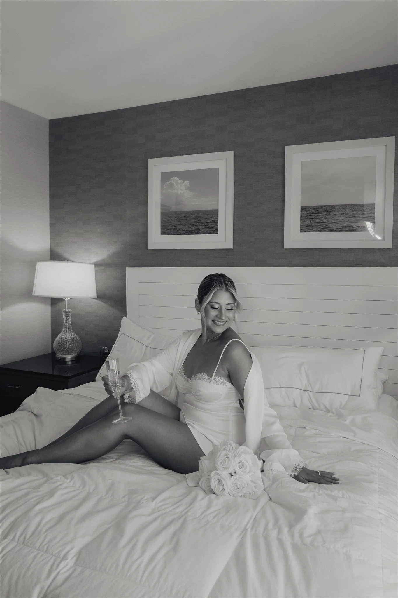 bride getting ready for her wedding day at DoubleTree in San Pedro