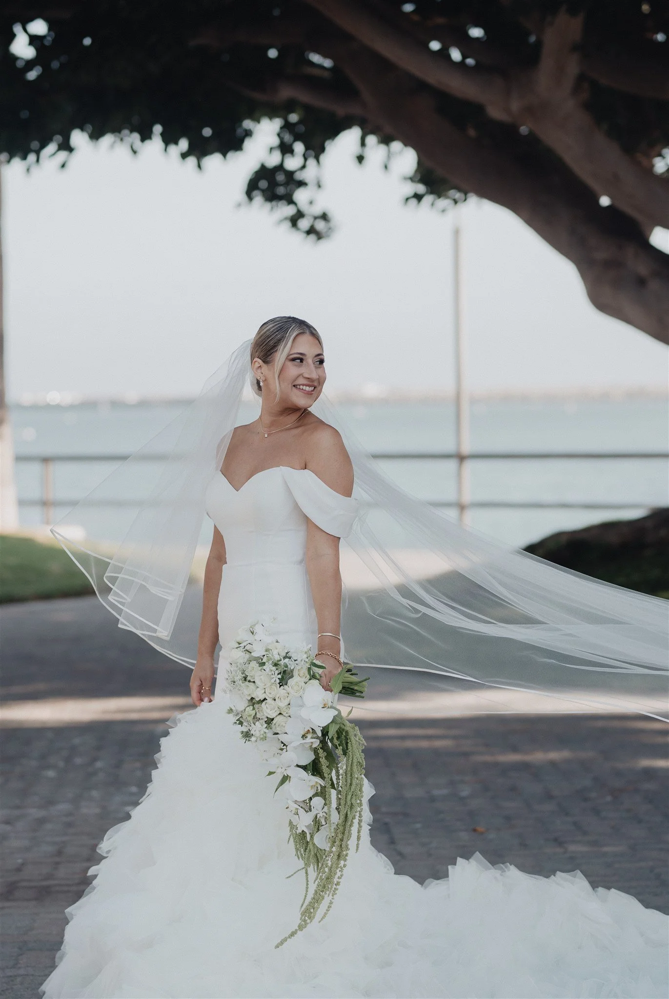 bride and groom portraits on their wedding day at DoubleTree San Pedro